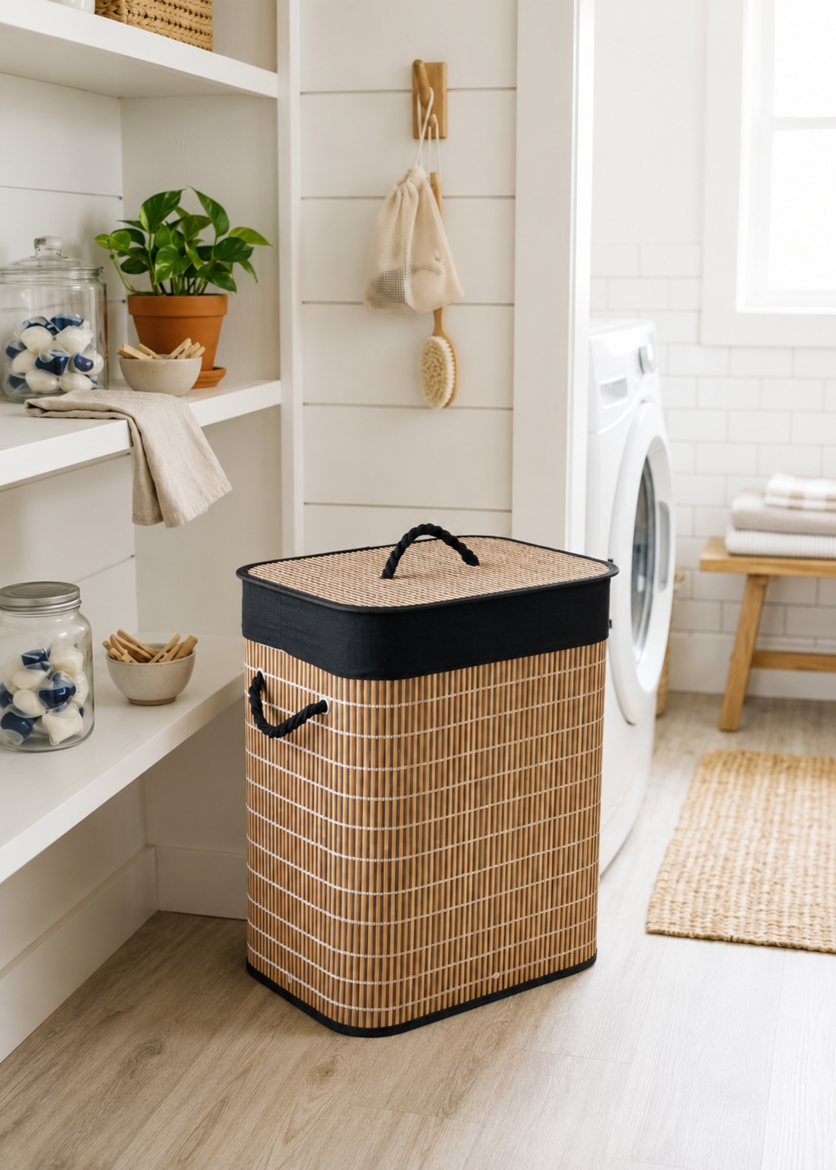 Baskora Laundry Basket - Black & Brown