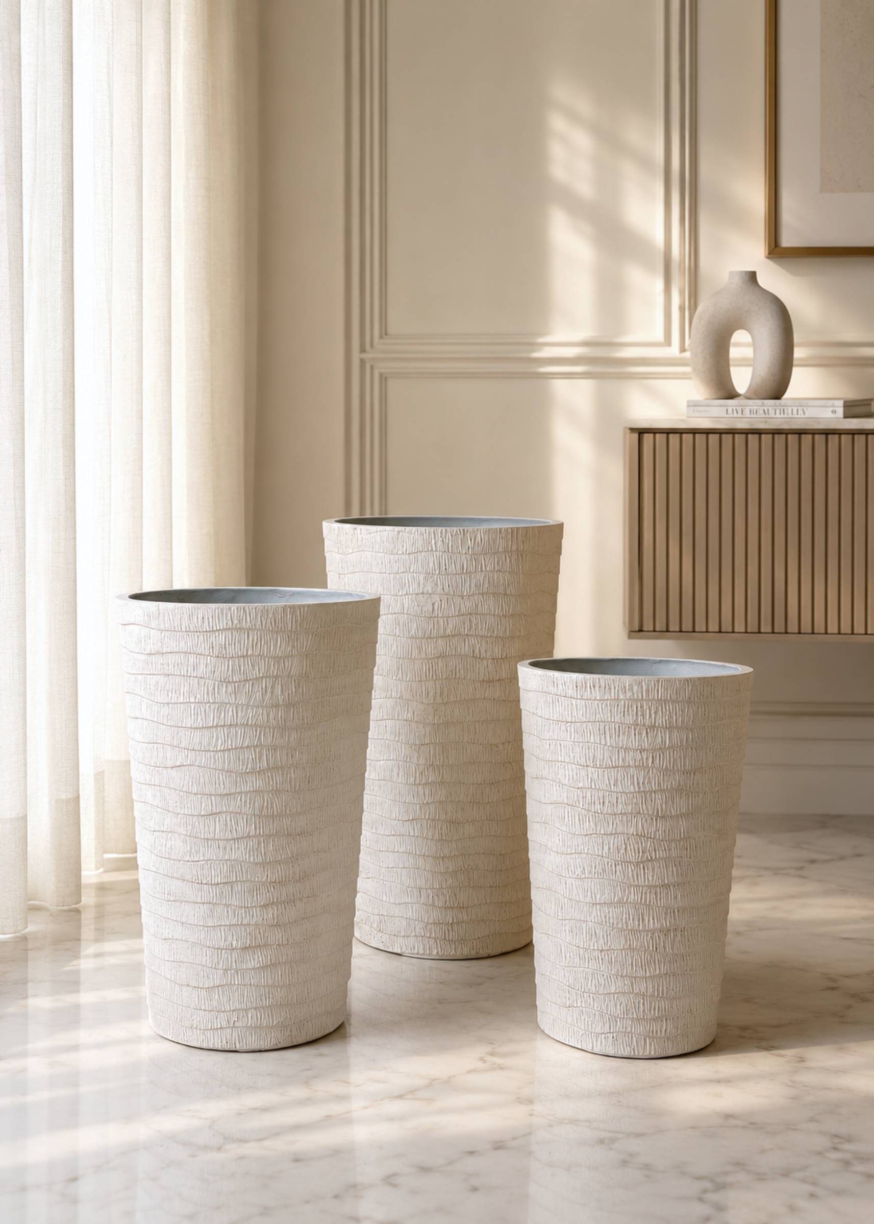 Edena Planters - White