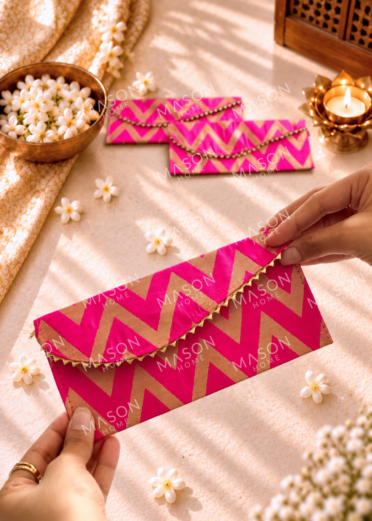 Festive Evara Envelope Dark Pink - Set of 5