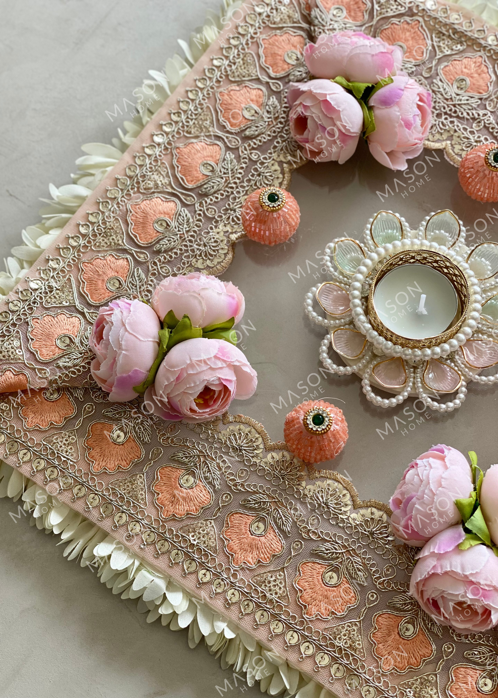 Festive Peach Blossom Rangoli