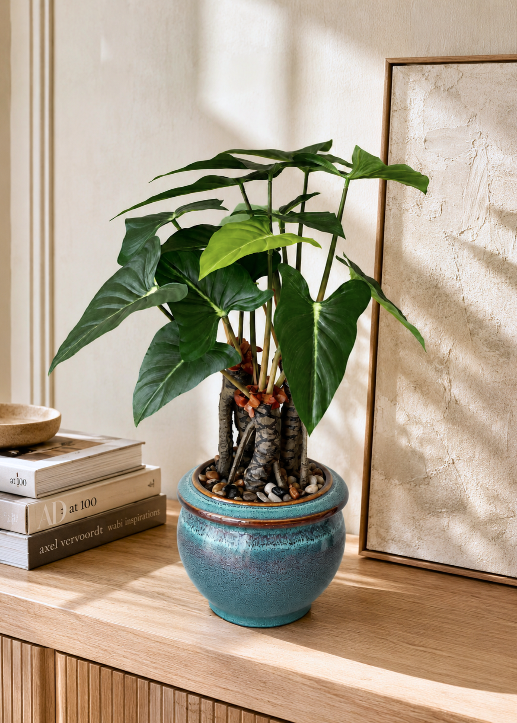 Artificial Tropical Alocasia Plant – 1.5 Feet