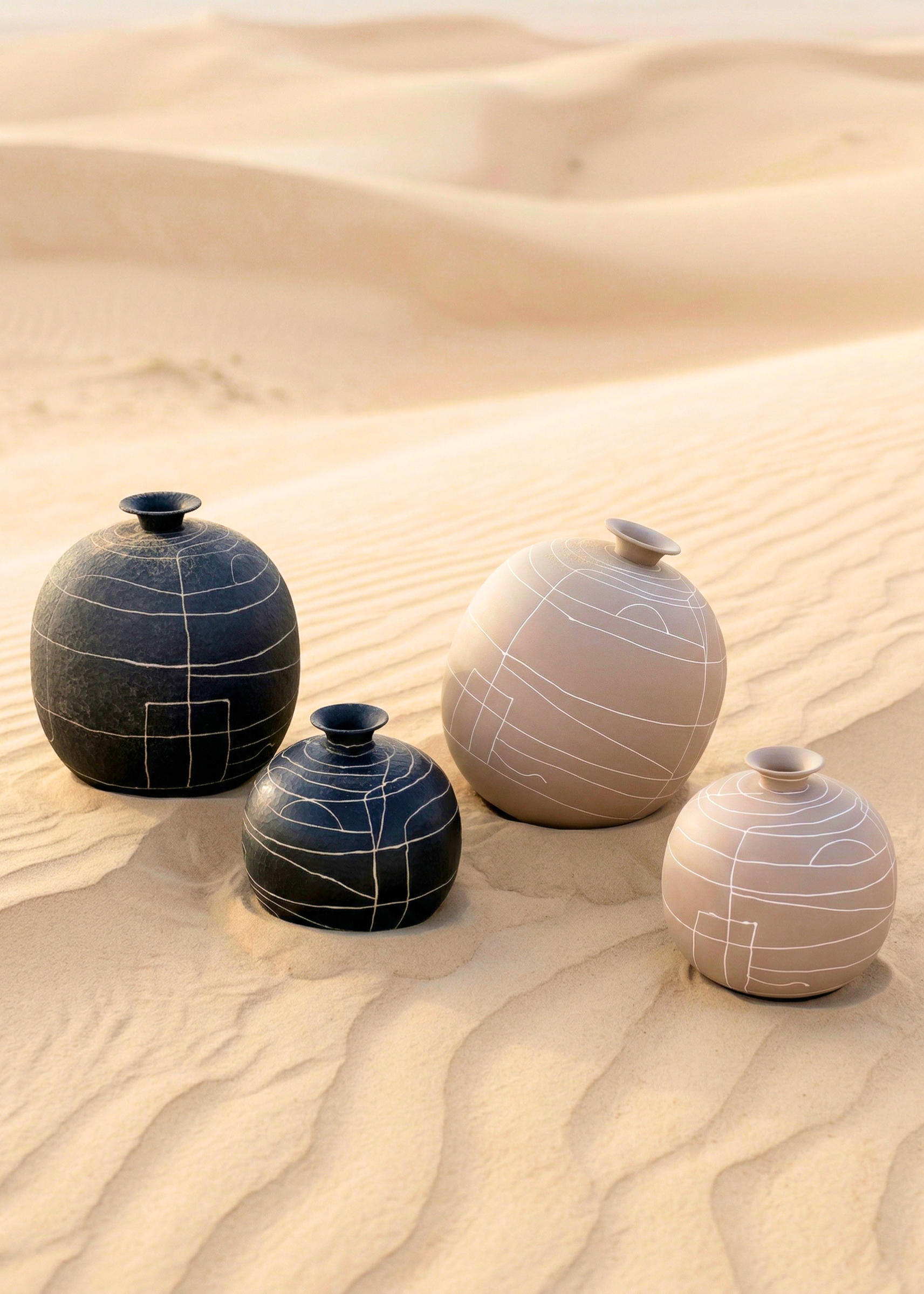 Dune Obsidian Vase - Beige (Large)