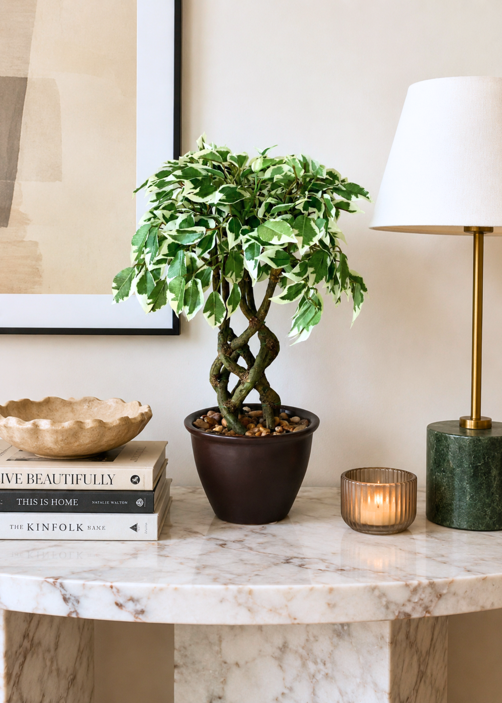 Artificial Variegated Ficus Plant – 1.3 Feet
