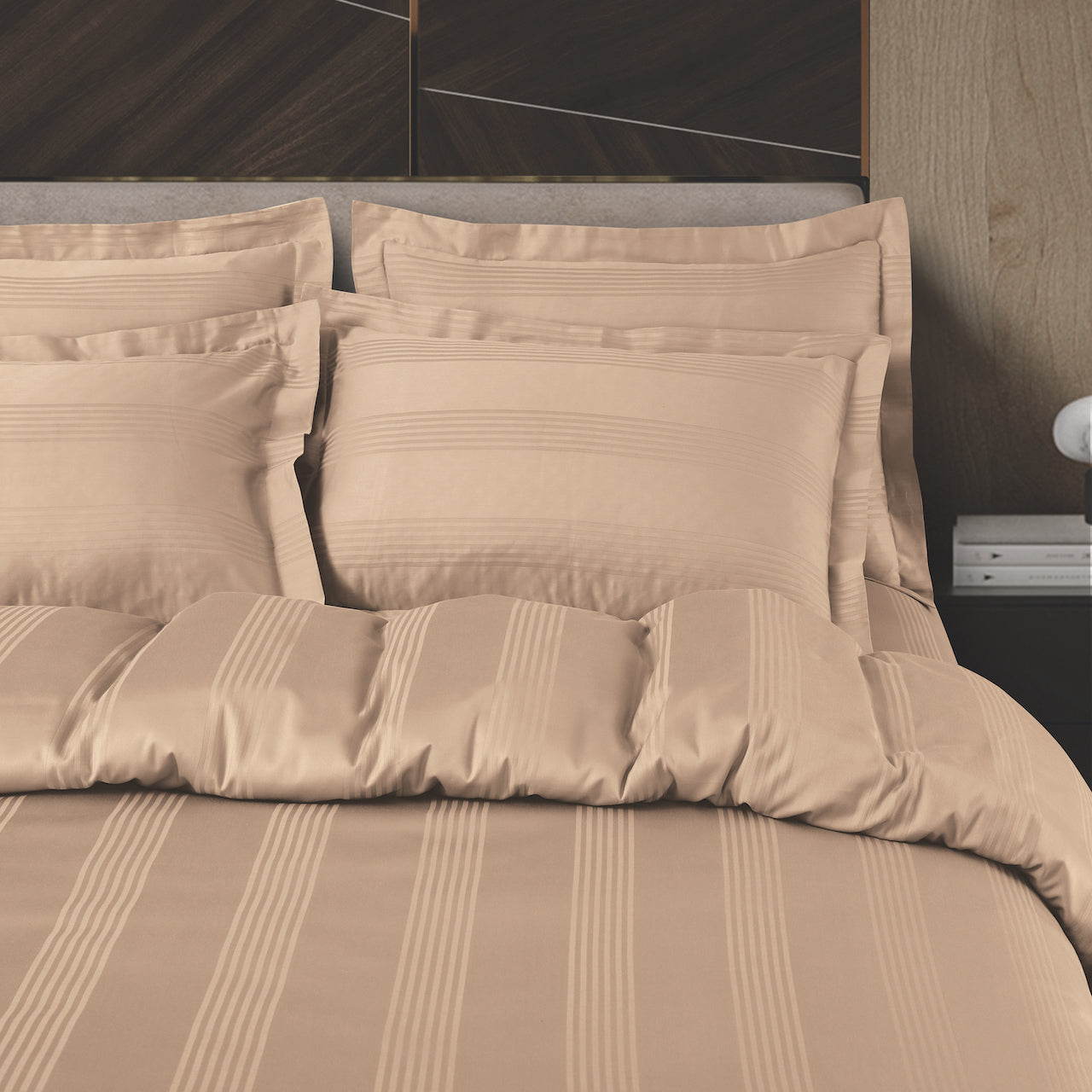 Turin Jacquard Dark Fohn Stripes Duvet Cover