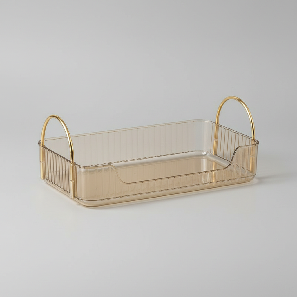 Countertop Cosmetics Storage Tray - Amber