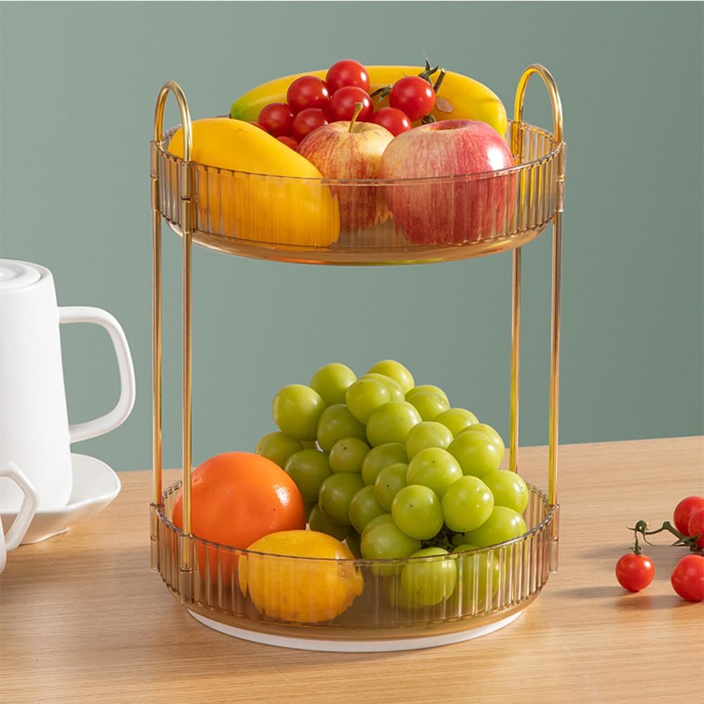 Two Tier Rotating Makeup Organiser - Amber