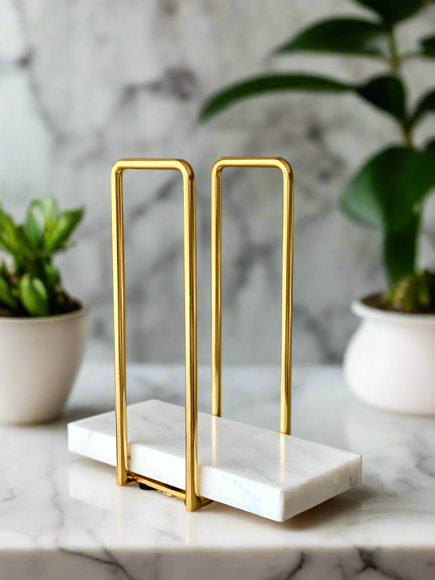 Imperial Napkin Holder - White & Gold