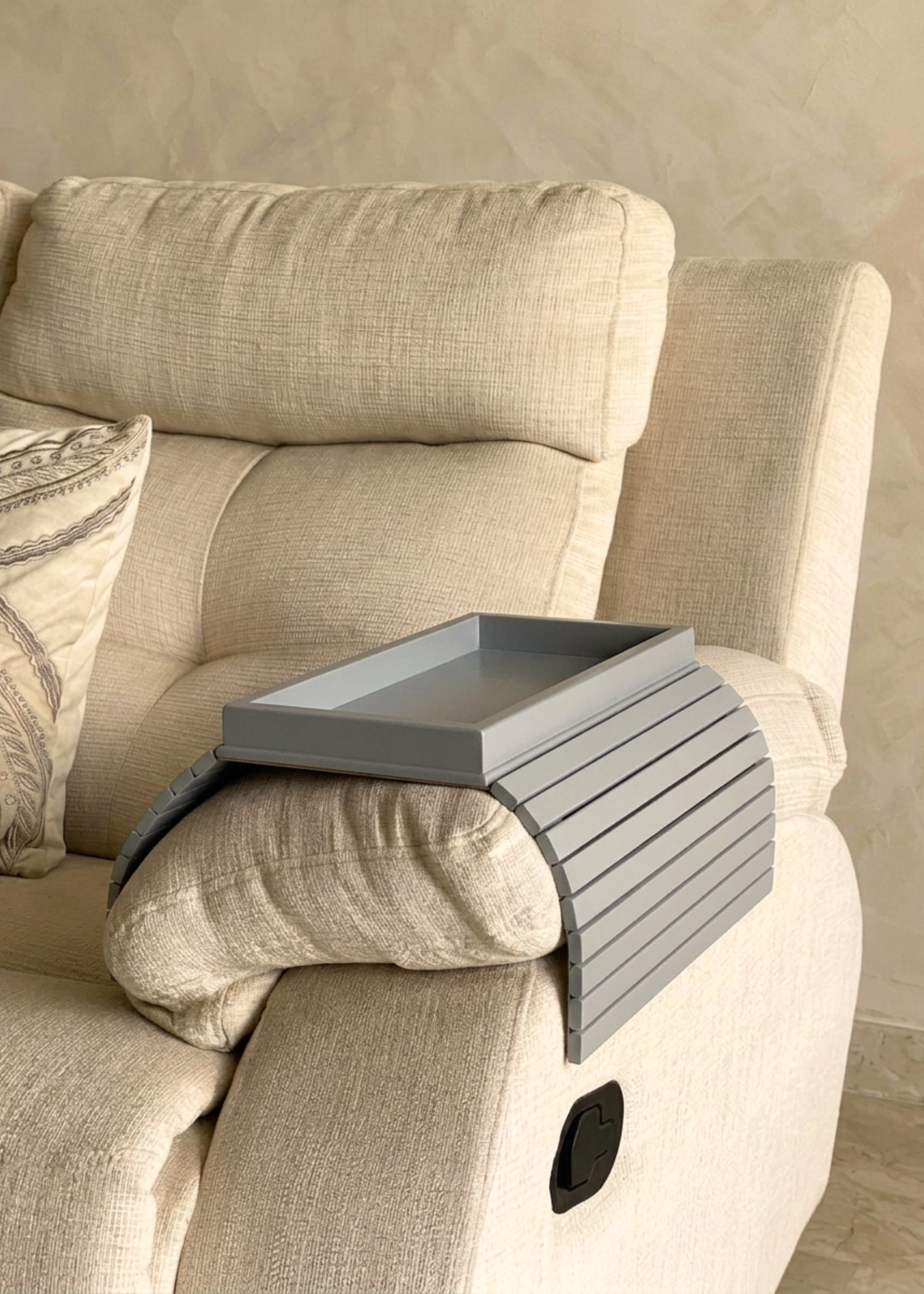 Sofa Armrest Tray - Grey