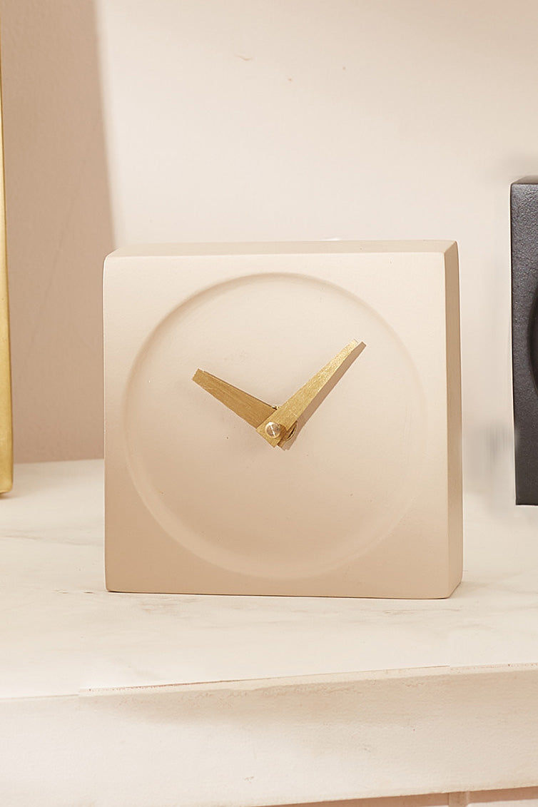 Nordic Beige Square Table Clock