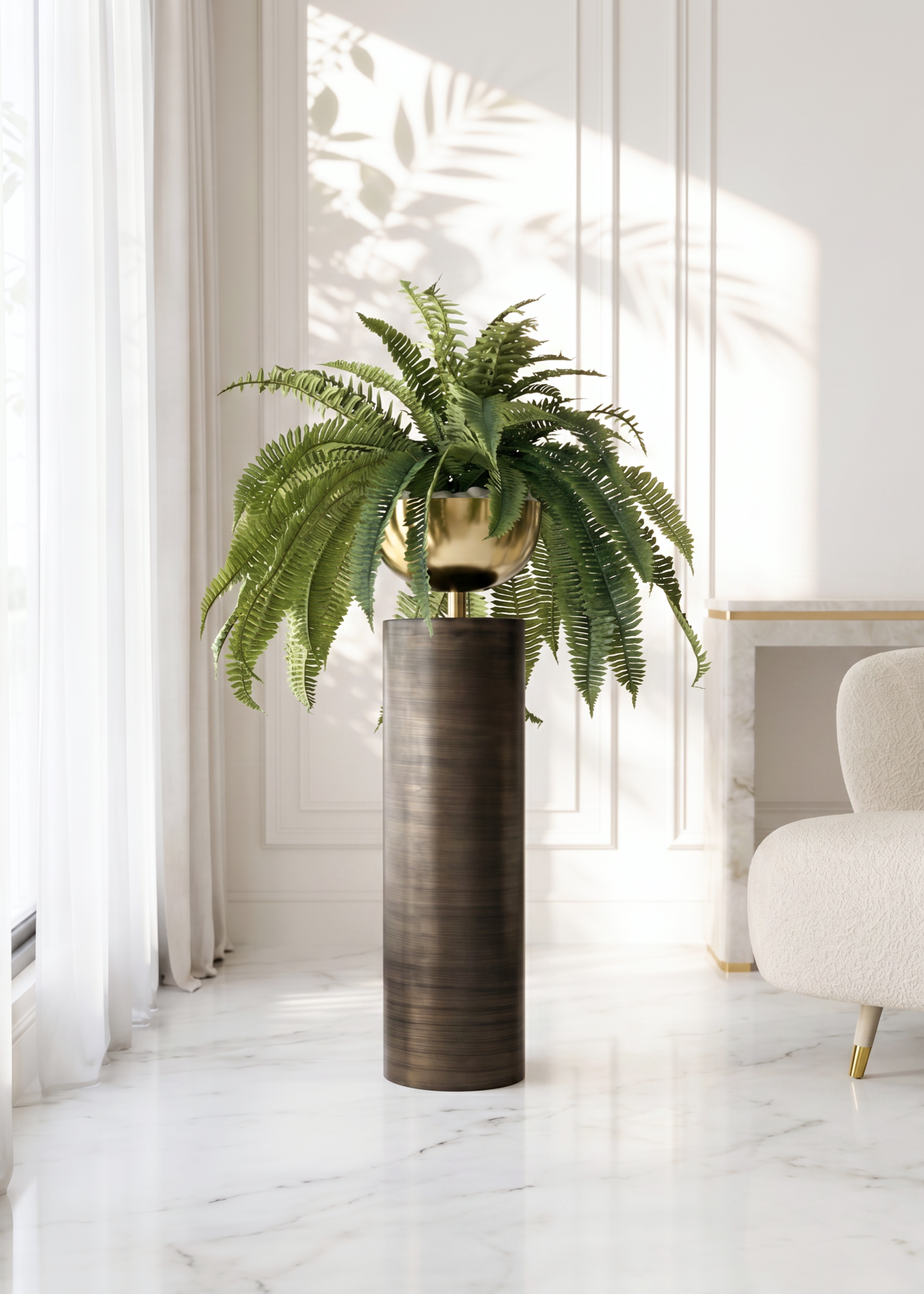Sabi Fluted Planters - Antique Brown
