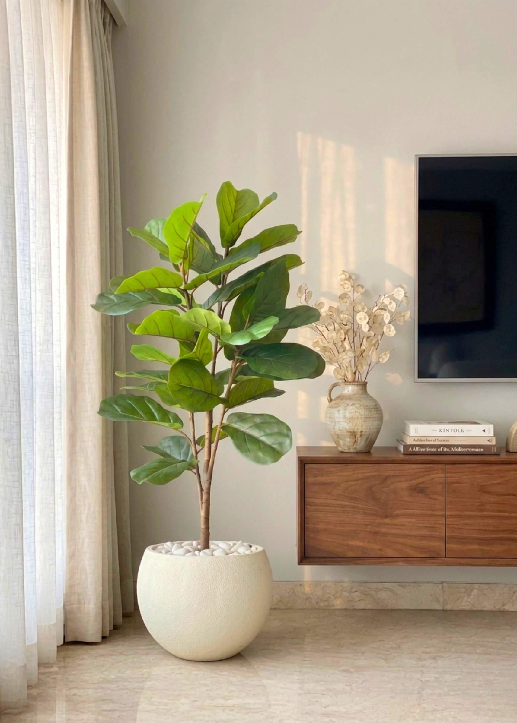 Artificial Lush Fiddle Plant - 4.5 Feet