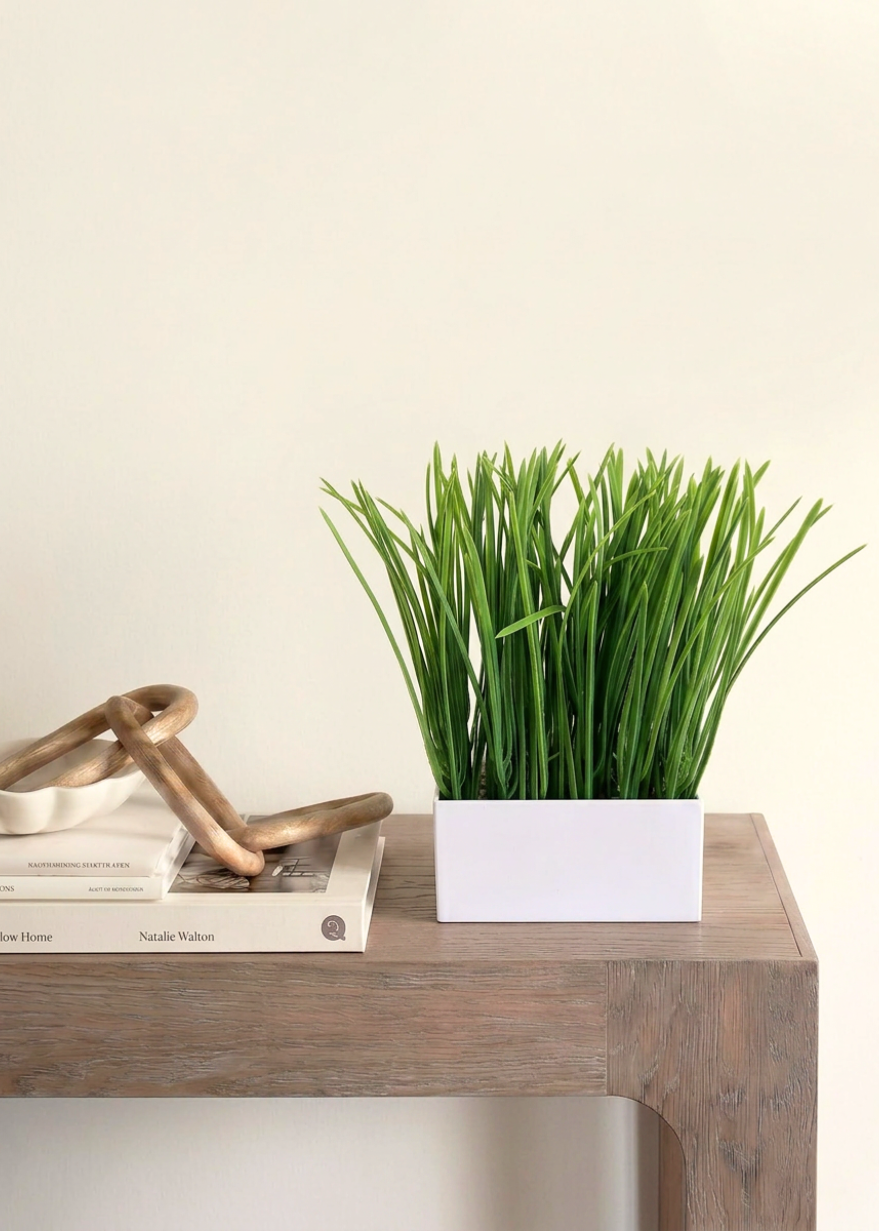 Artficial Grass Plant (White Pot)