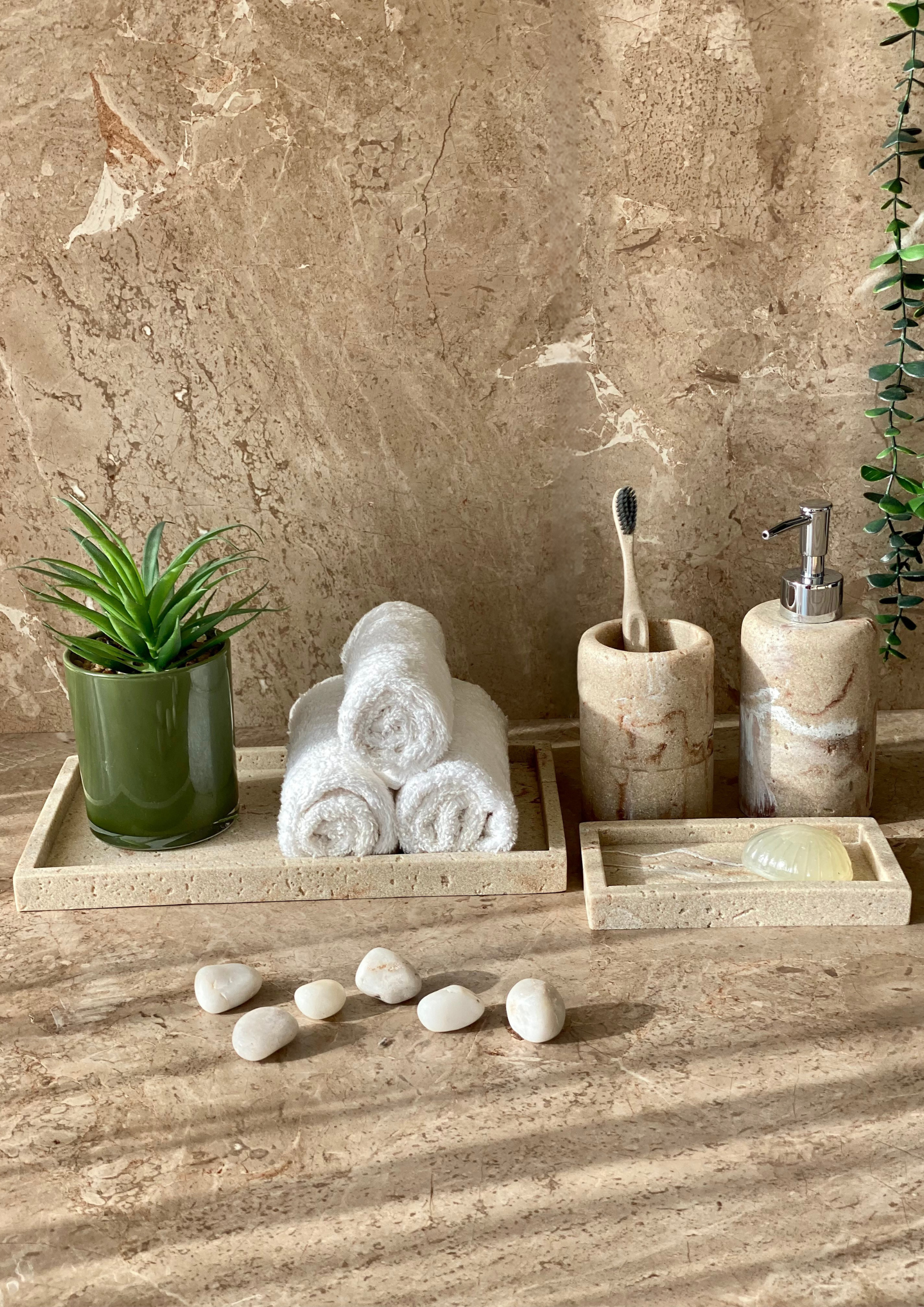 Carrara Bathroom Set - Beige (Set of 3)