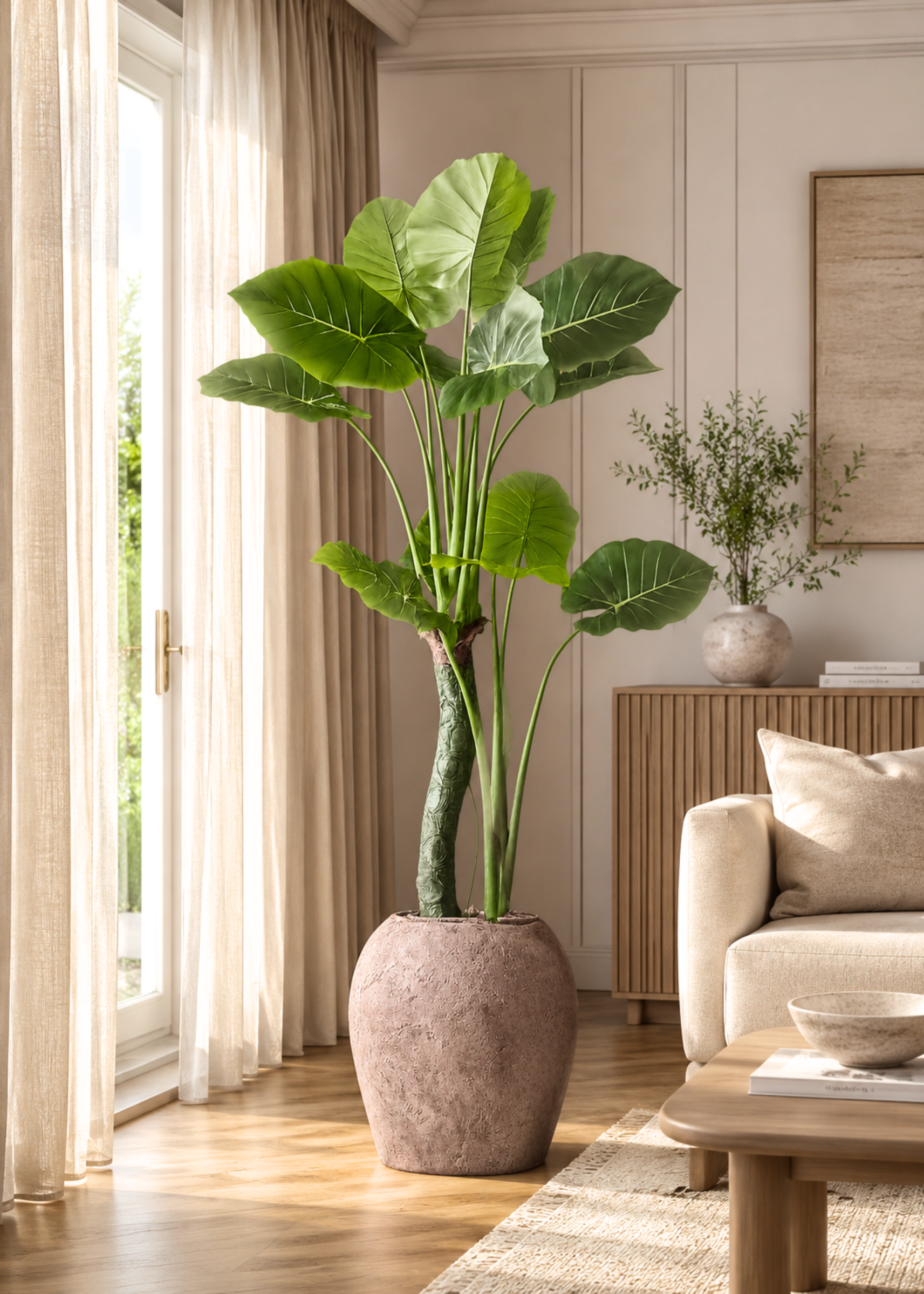 Artificial Evergreen Alocasia Plant - 5 Feet