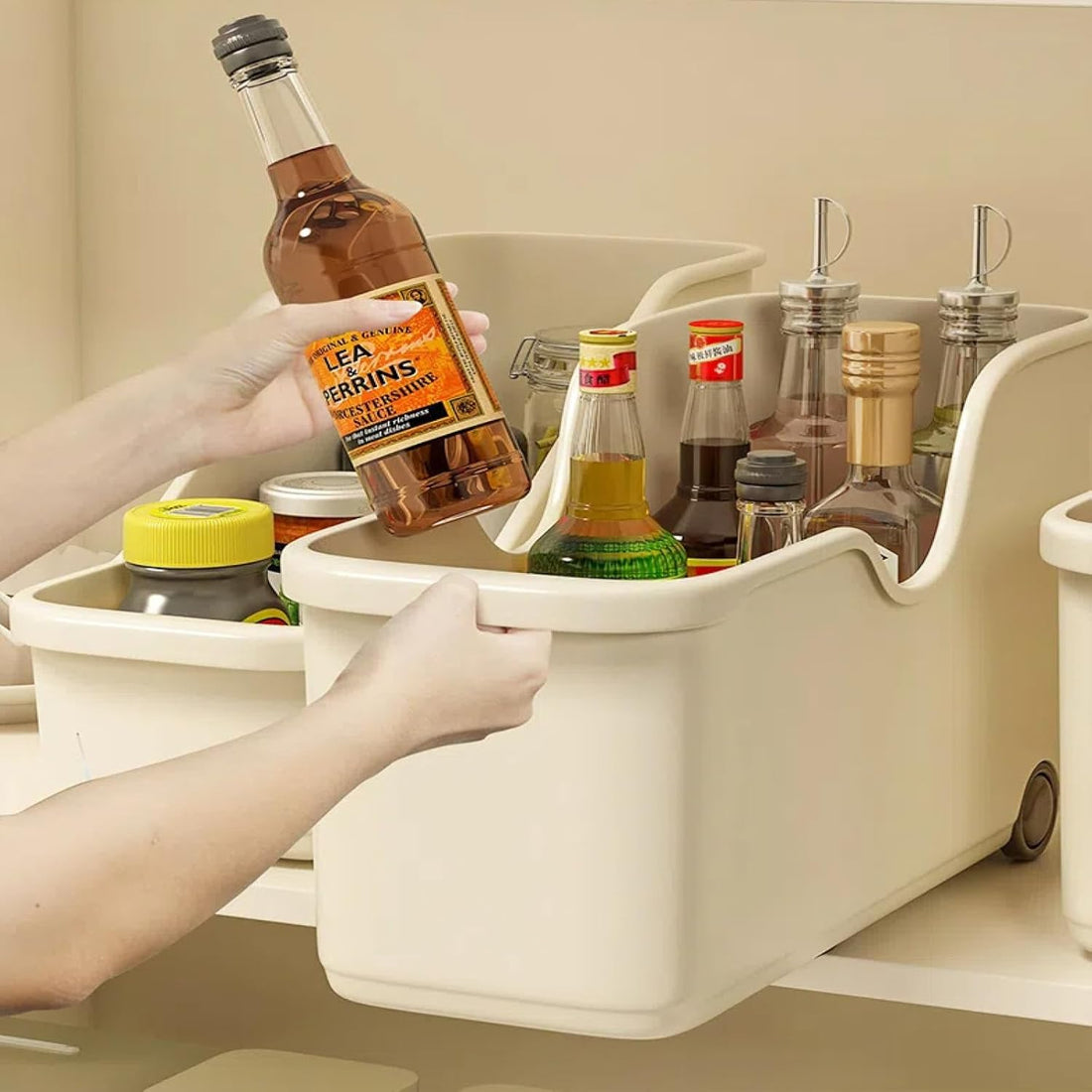 Storage Basket With Wheels Large (Set of 2)