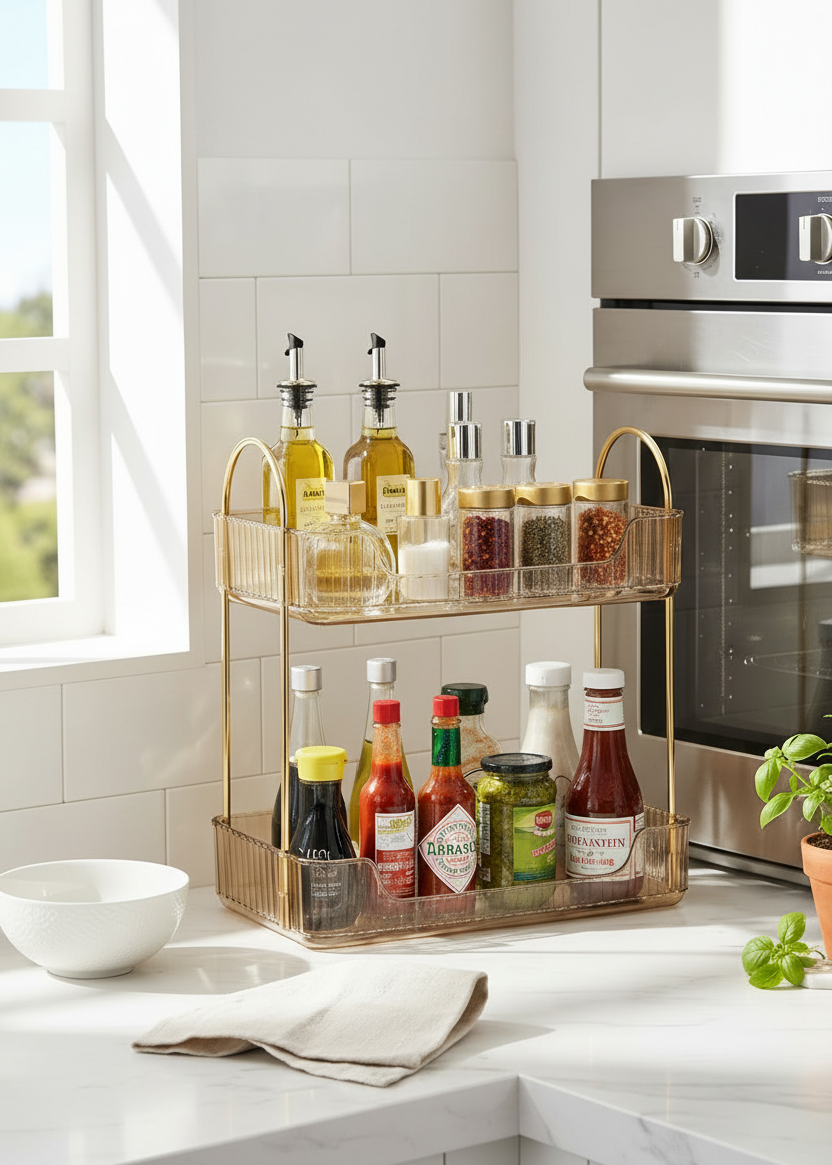 Two Tier Cosmetics Organiser - Amber