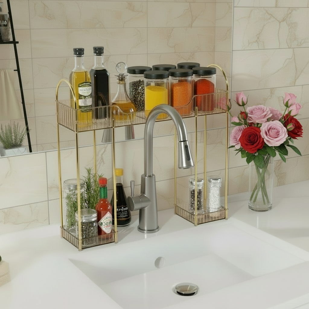 Washbasin Storage Rack - Amber