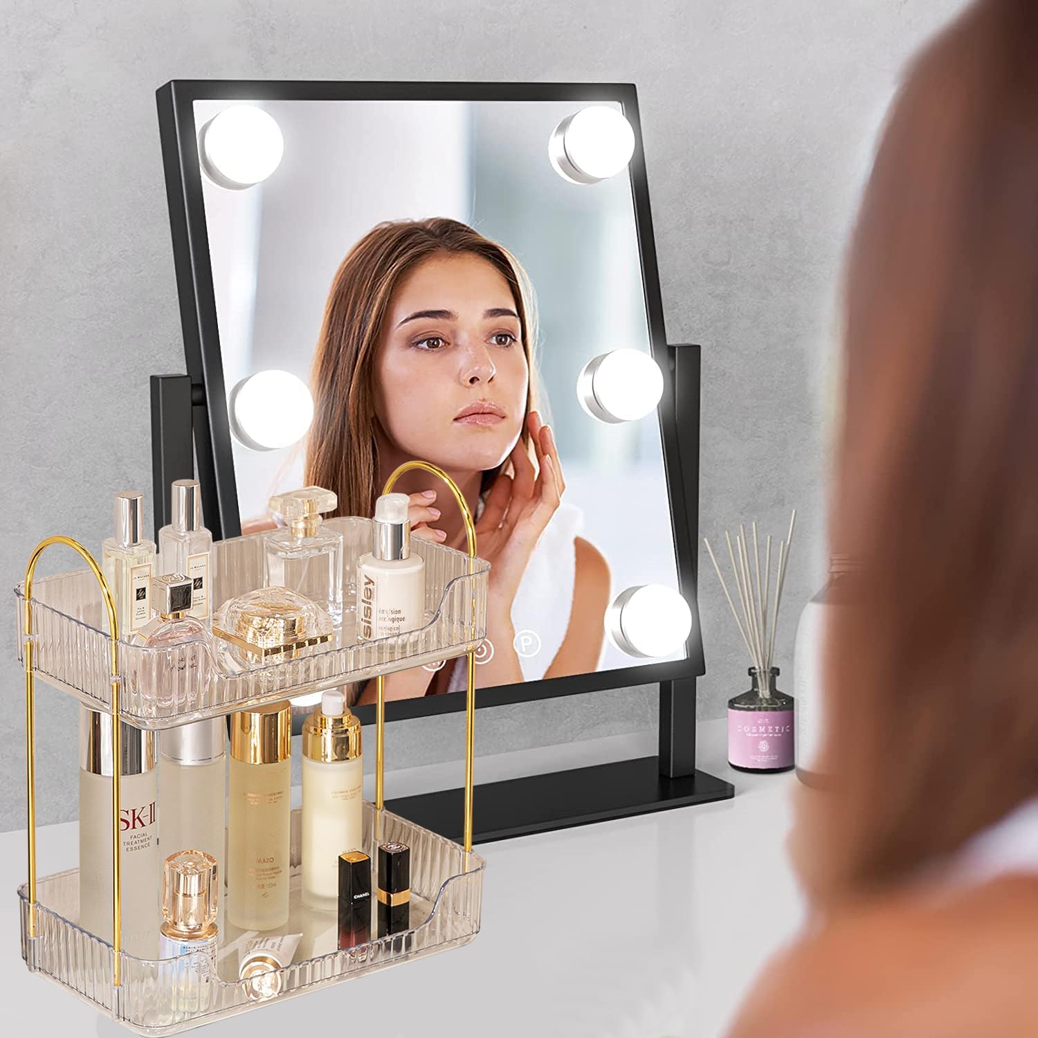 Two Tier Cosmetics Organiser - Amber