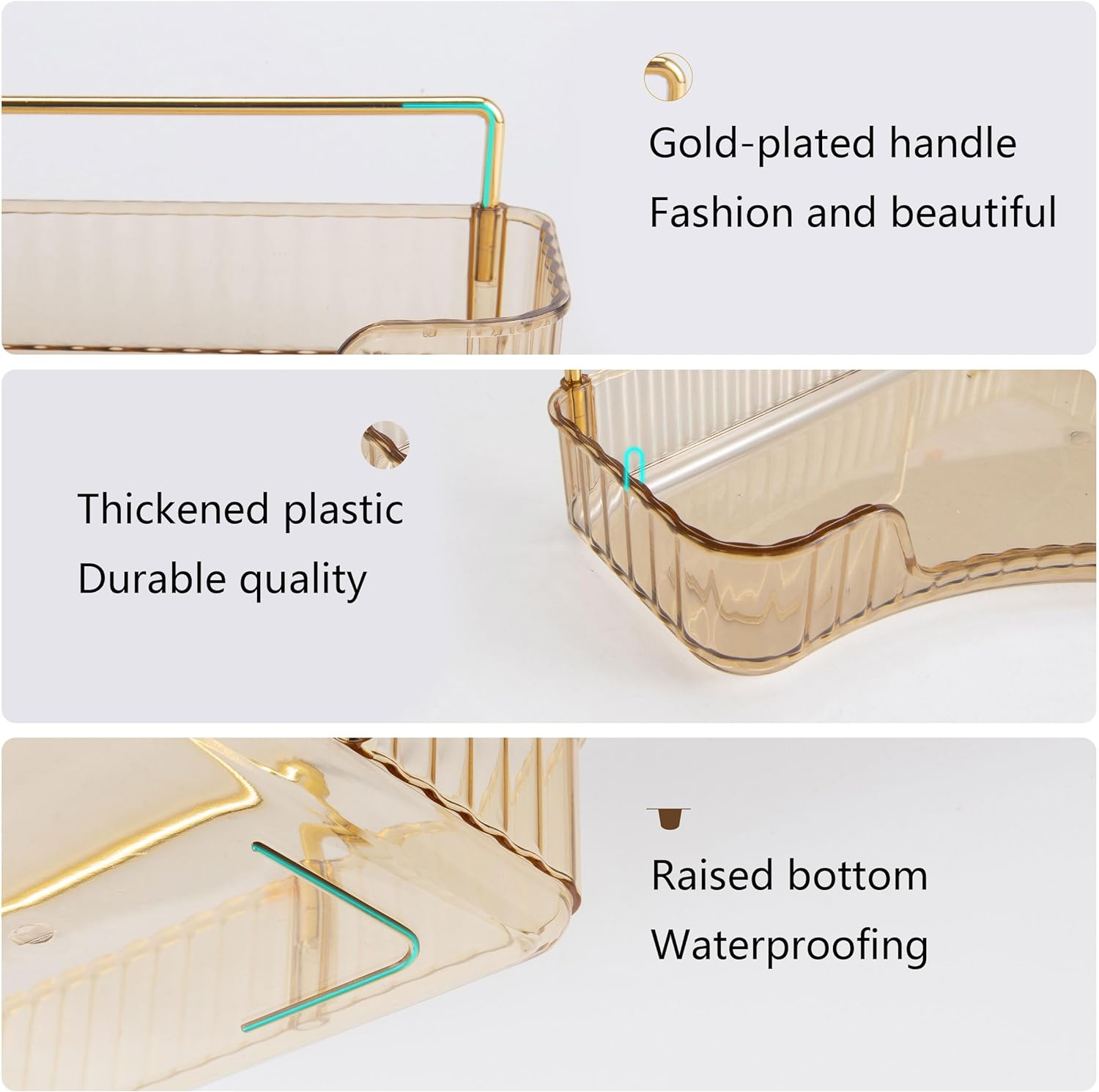 Two Tier Corner Cosmetic Storage Rack - Amber