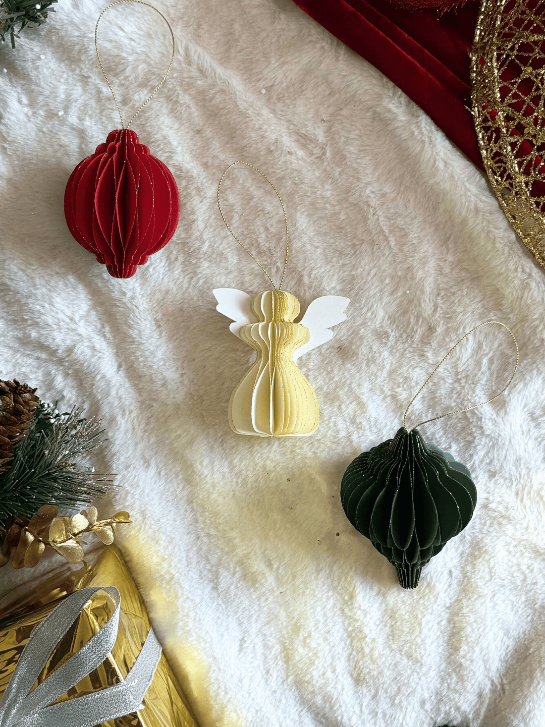 Christmas Paper Noel Ornaments (Set of 3)