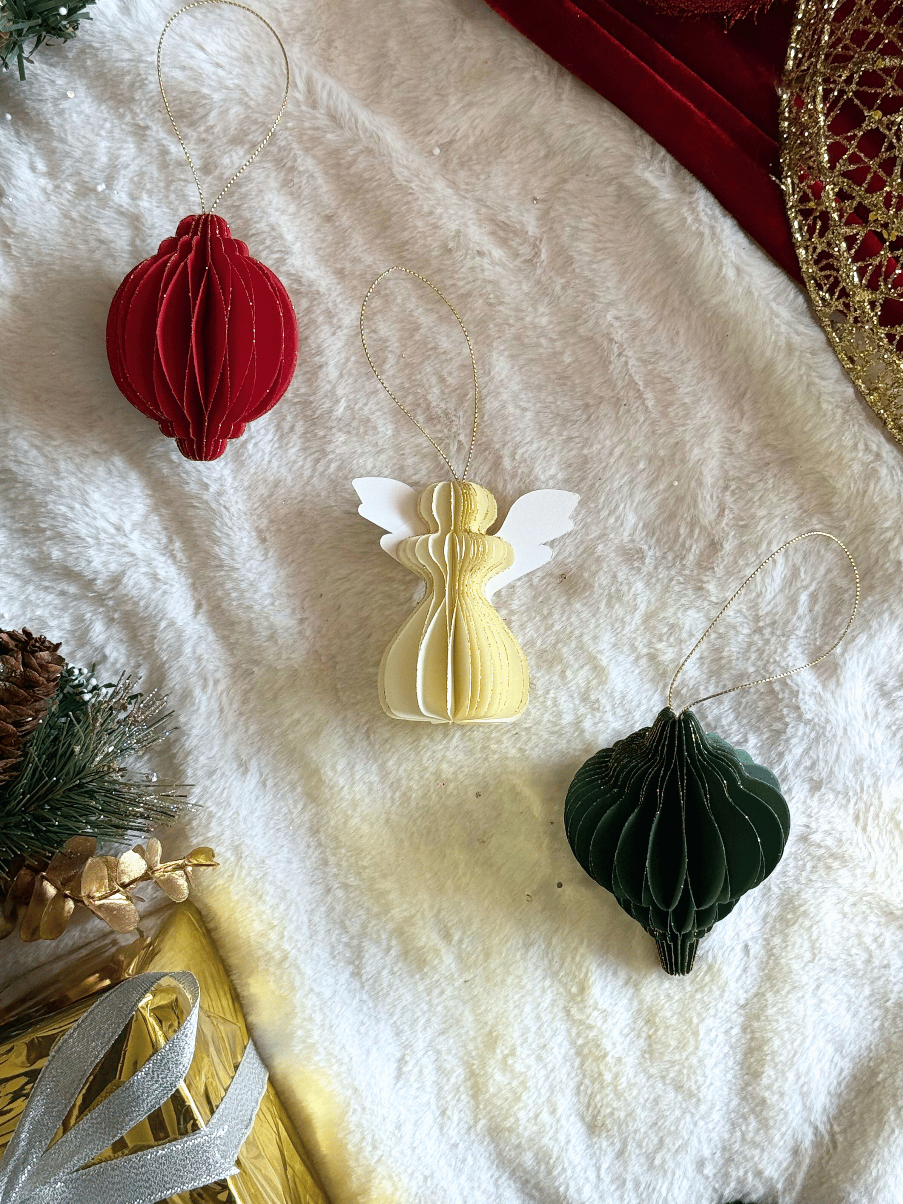 Christmas Paper Noel Ornaments (Set of 3)