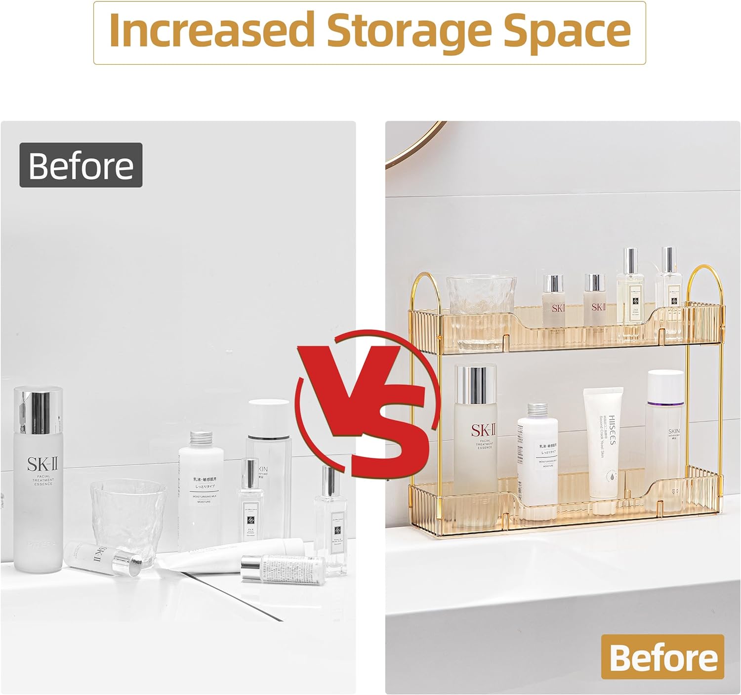 Bathroom Countertop Organiser - Amber