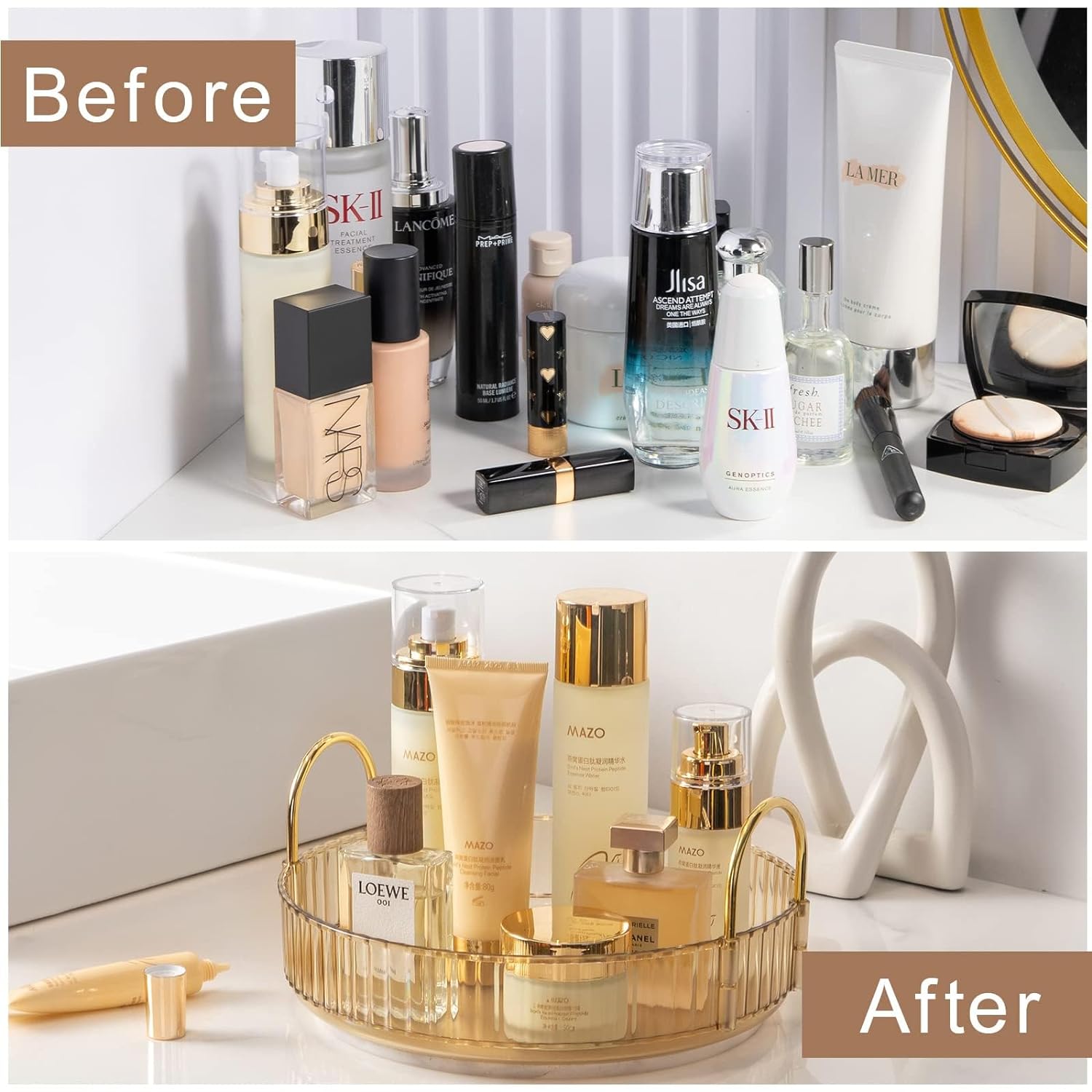 Rotating Makeup Organiser - Amber