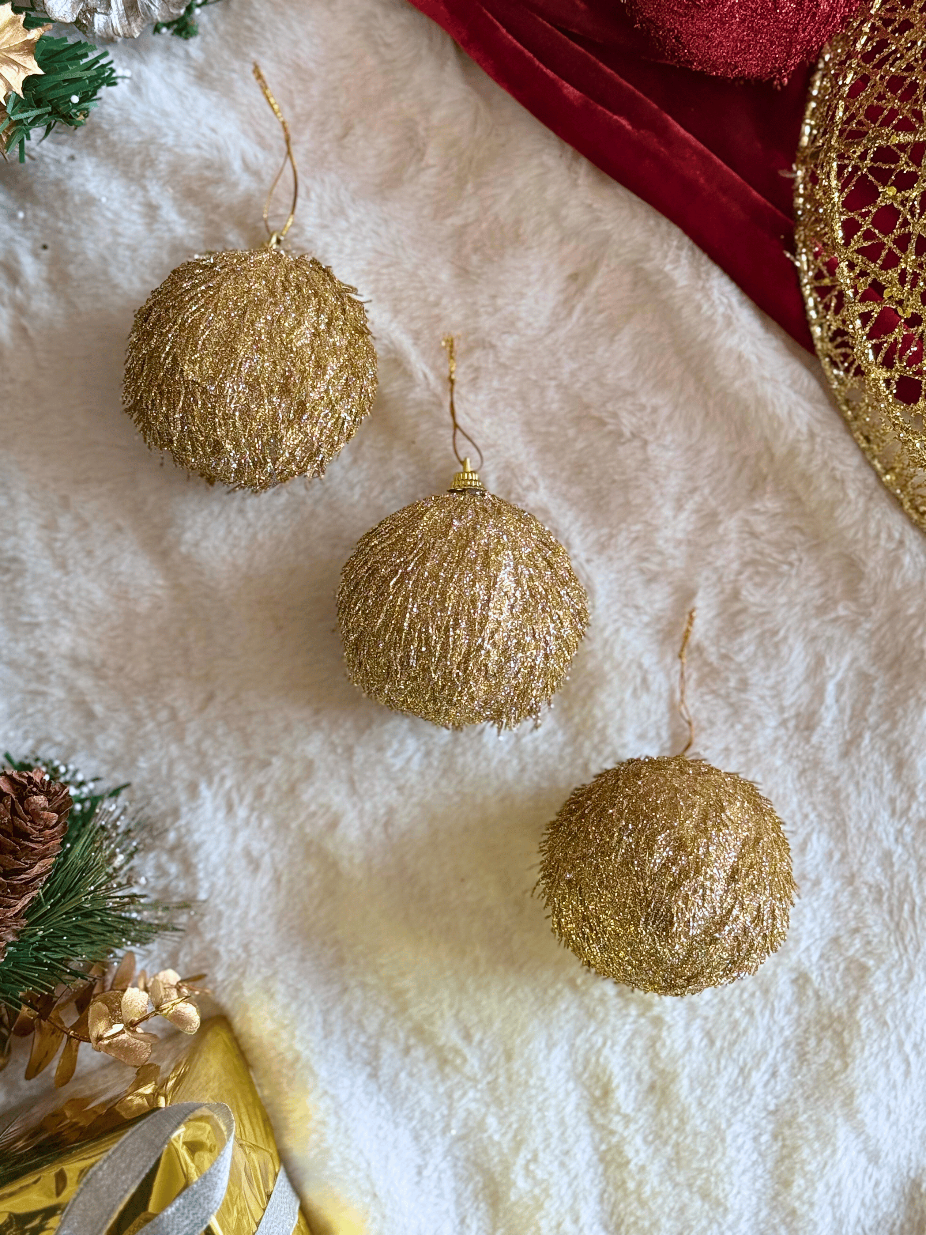 Christmas Celestial Ball Set - Gold (Set of 3)