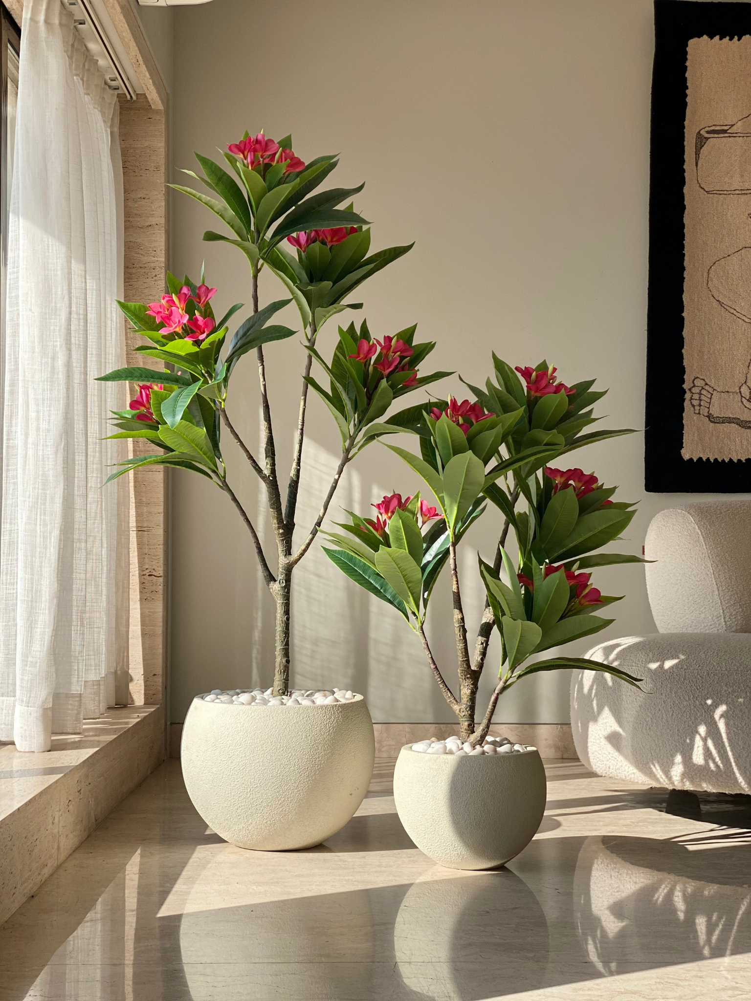 Artificial Frangipani Puce Plant - 3 Feet