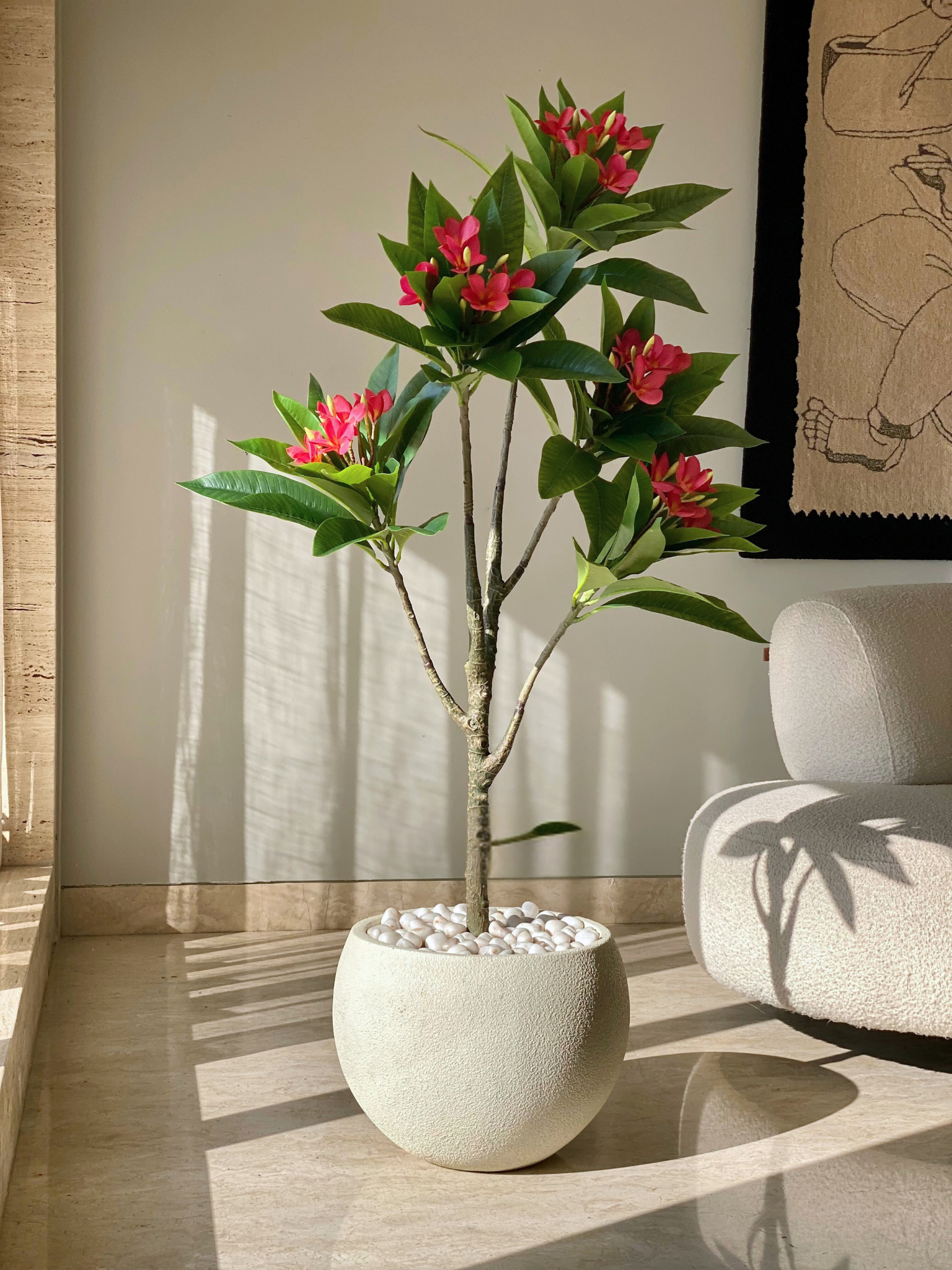 Artificial Frangipani Puce Plant - 4.5 Feet