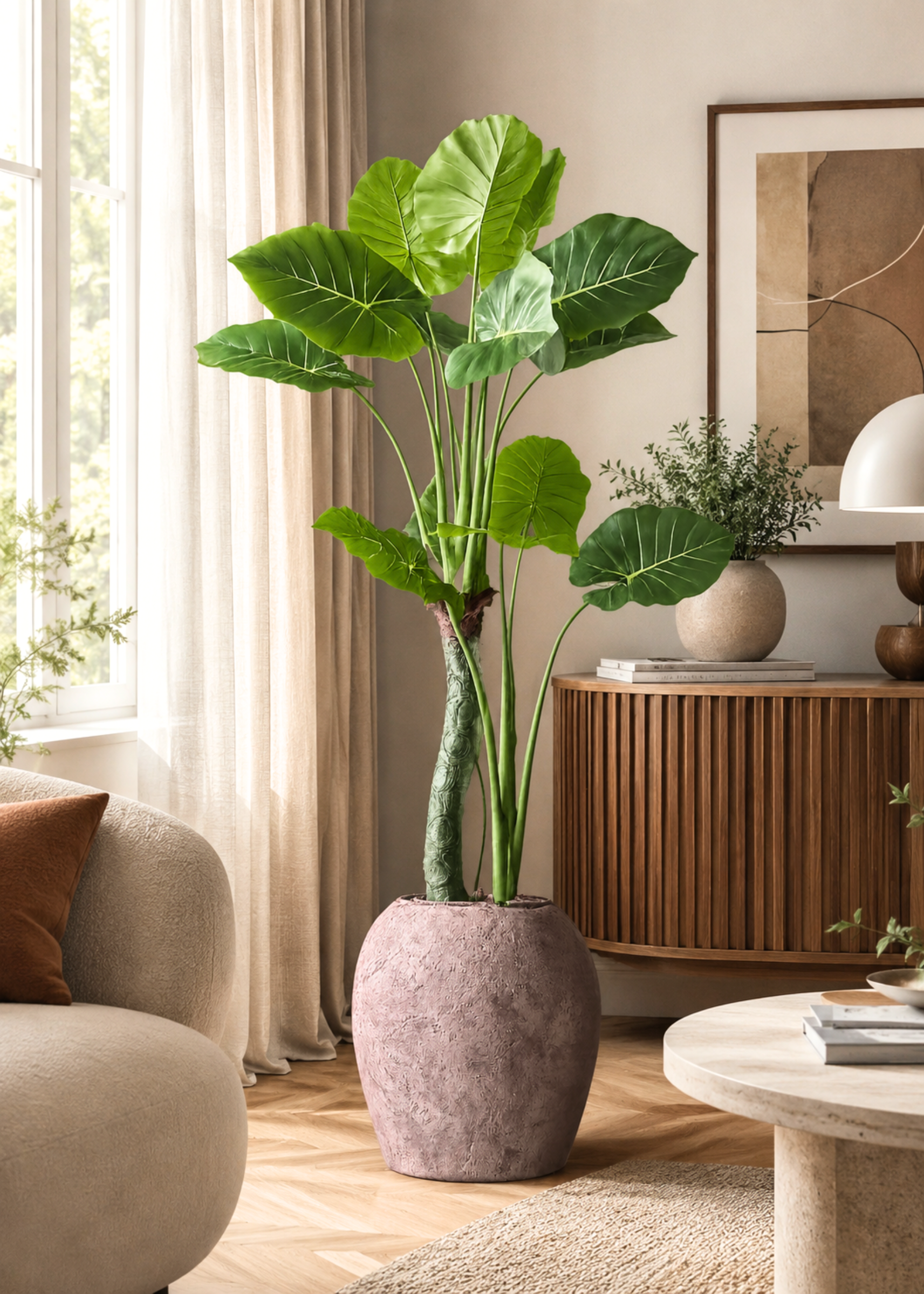 Artificial Evergreen Alocasia Plant - 5 Feet