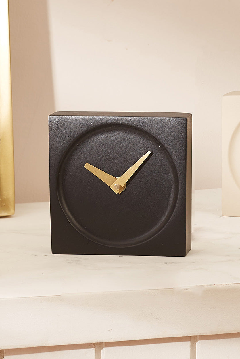Nordic Black Square Table Clock