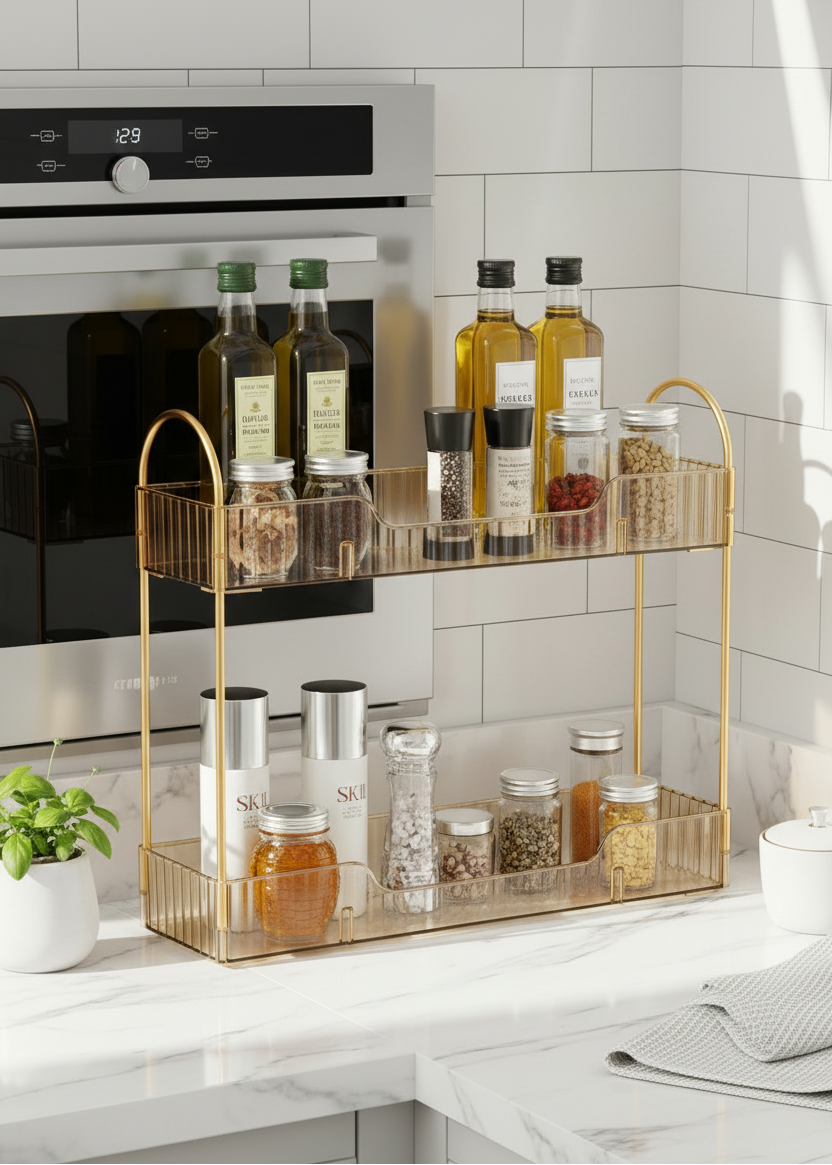 Bathroom Countertop Organiser - Amber