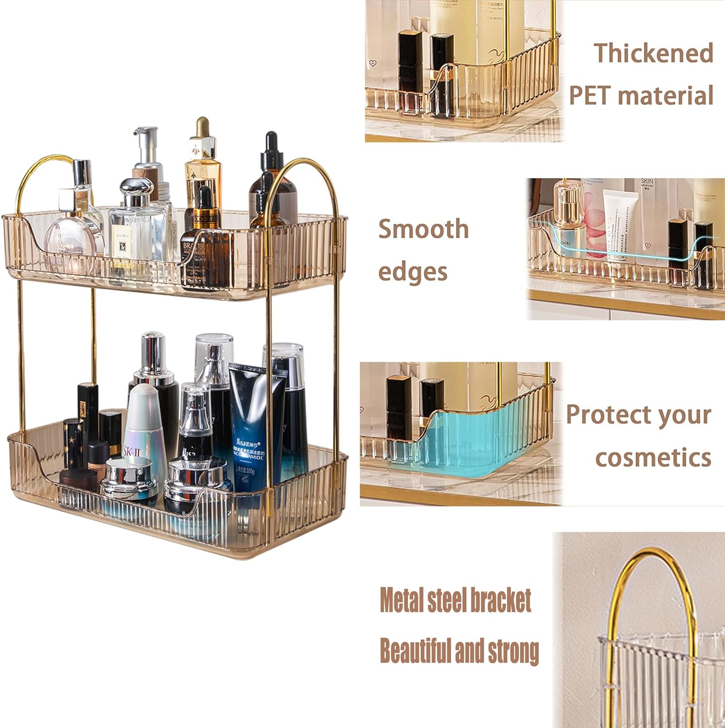 Two Tier Cosmetics Organiser - Amber