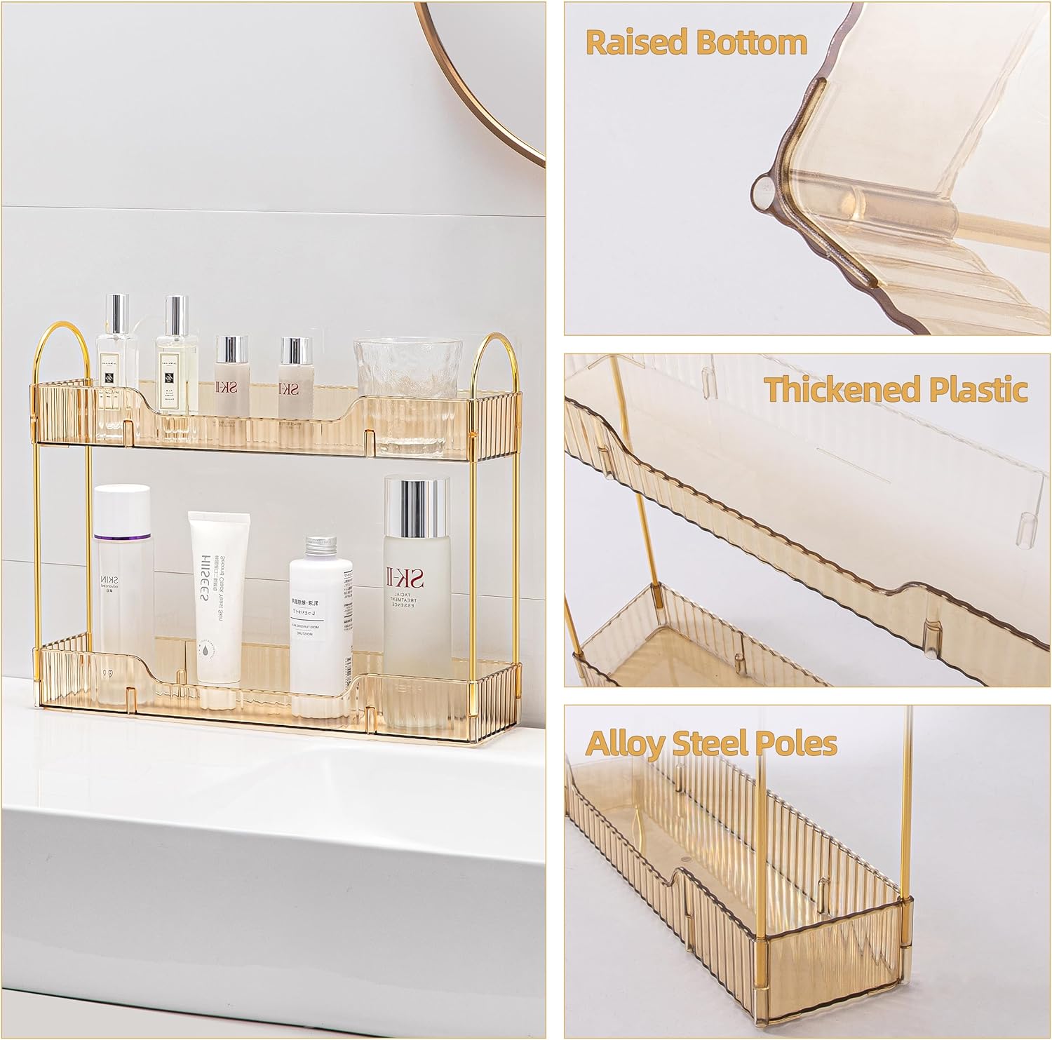 Bathroom Countertop Organiser - Amber