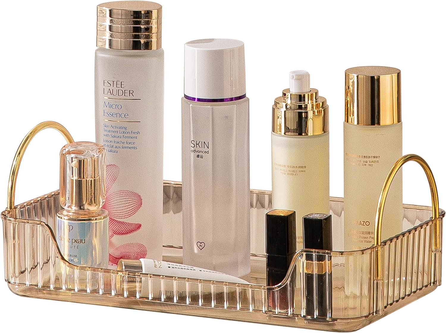 Countertop Cosmetics Storage Tray - Amber