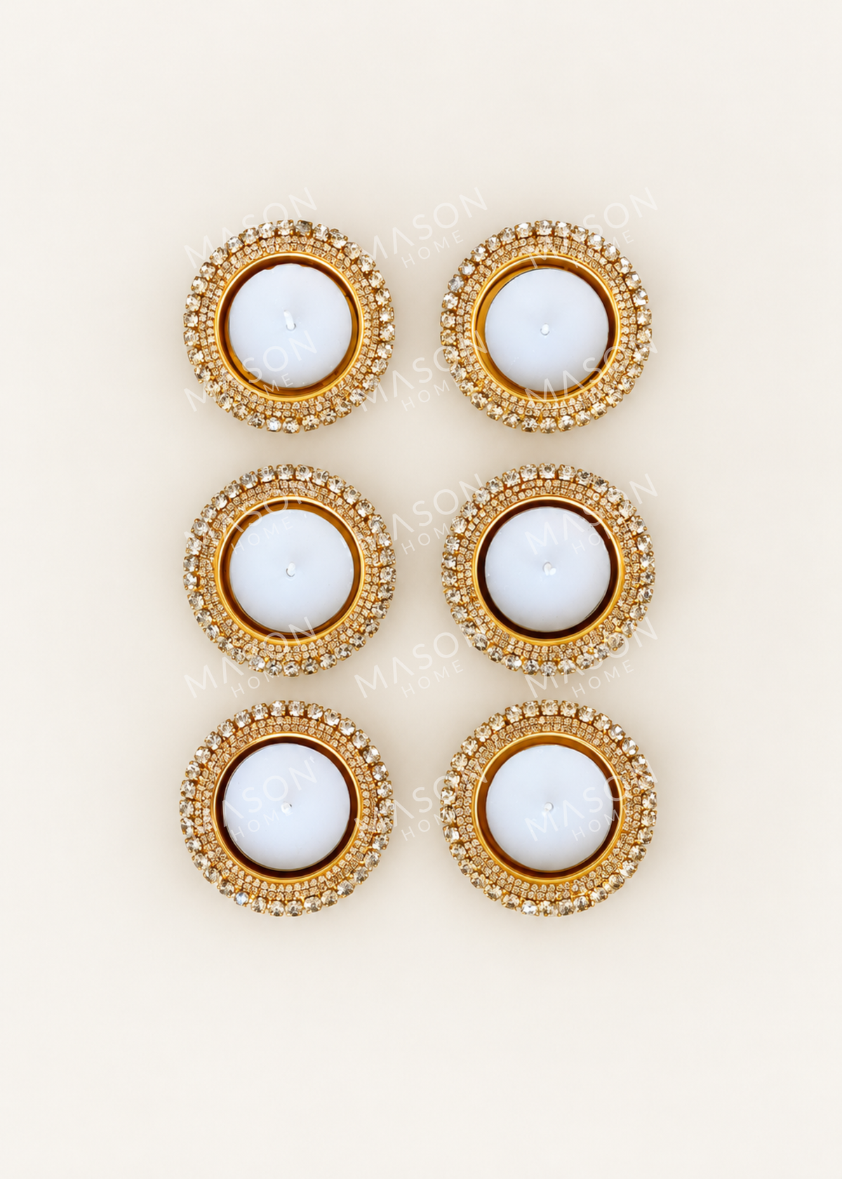 Festive Mira Crystal Diya - Set of 6