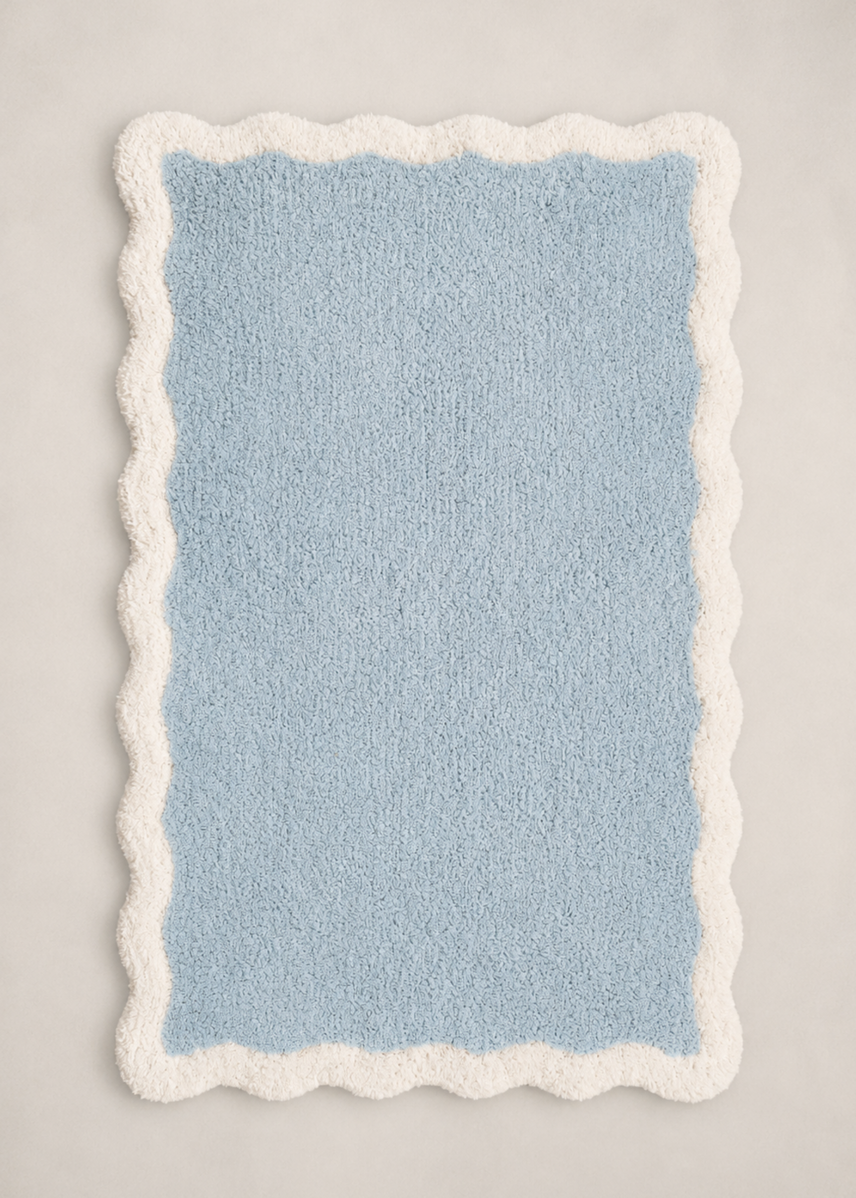 Scallia Anti Slip - Tufted - Cotton Bath Mat - Blue - 60 x 40 cm