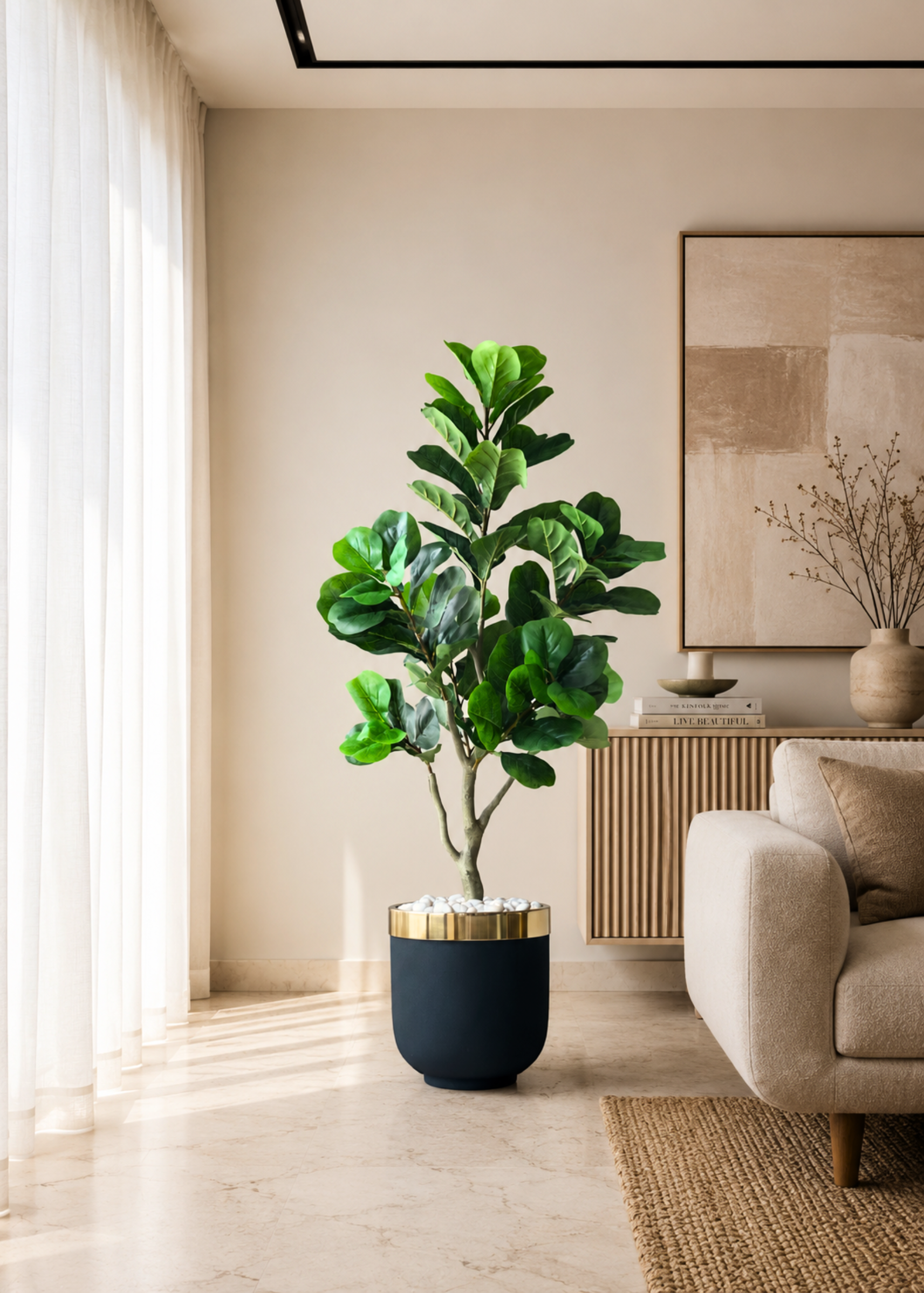 Artificial Serene Fiddle Plant - 4.5 Feet
