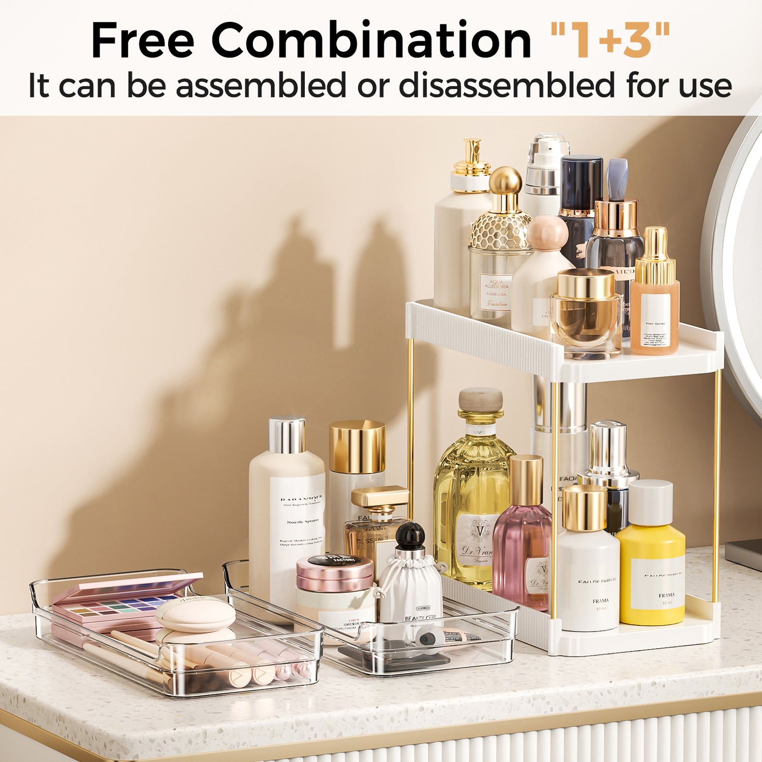 Two Tier Pullout Storage Rack - White