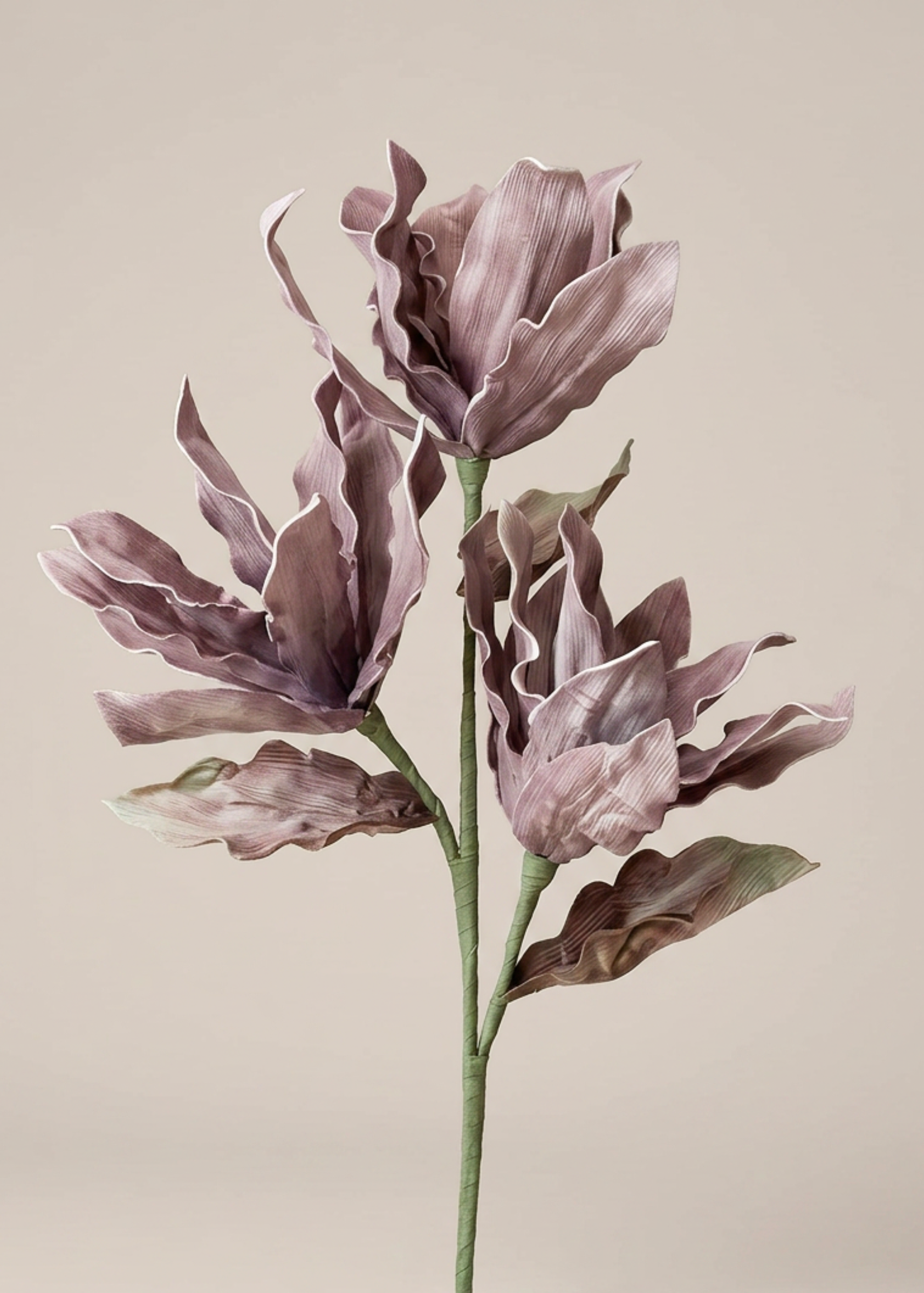 Artificial Magnolia Flower Stem - Lavender Ombre (One Stem)