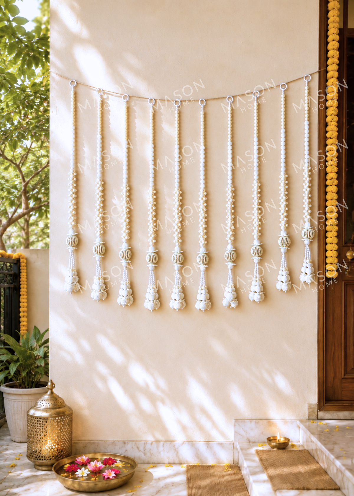 Festive Pearl Hanging - Set of 10