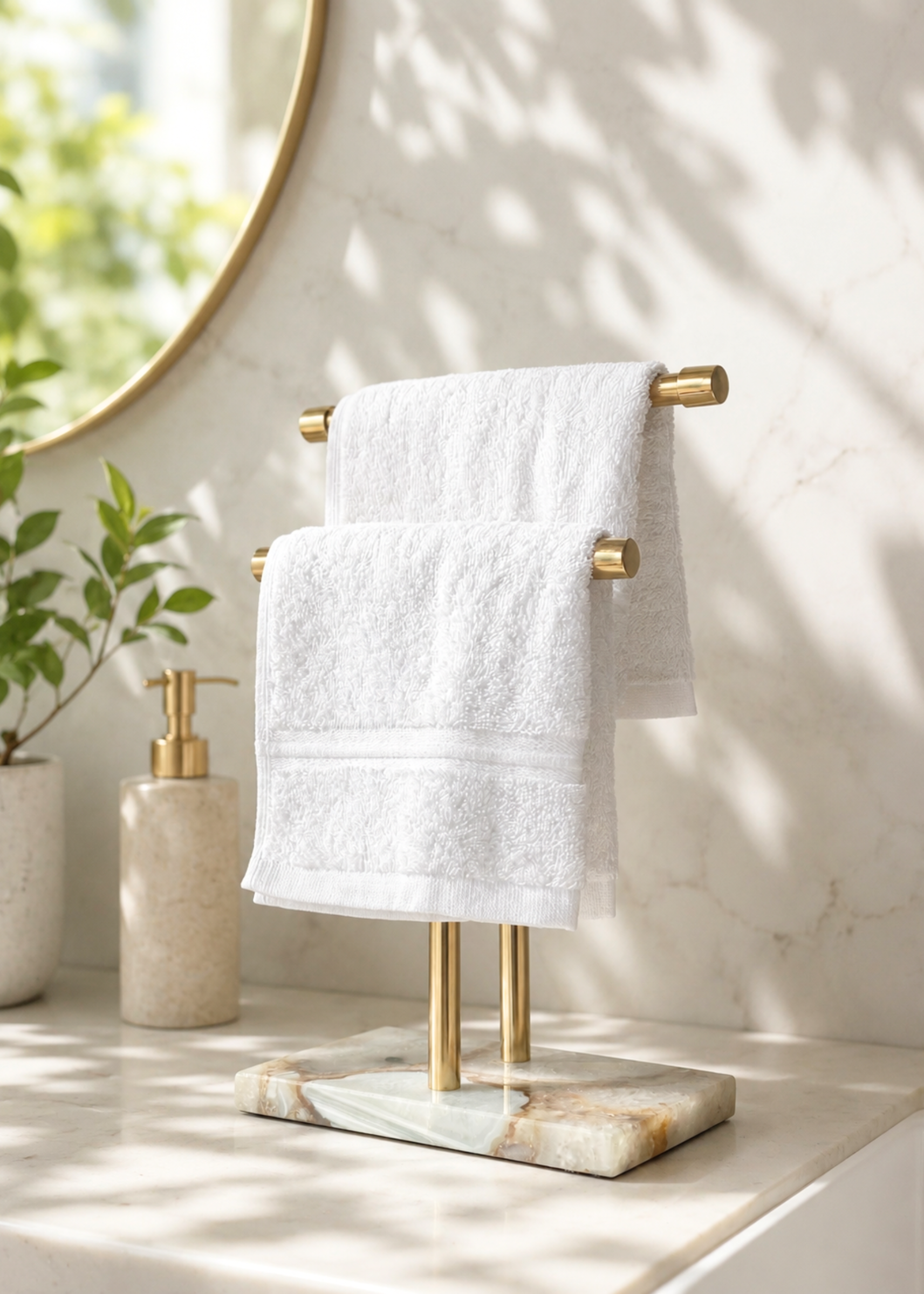 Regal Agate Hand Towel Stand - White