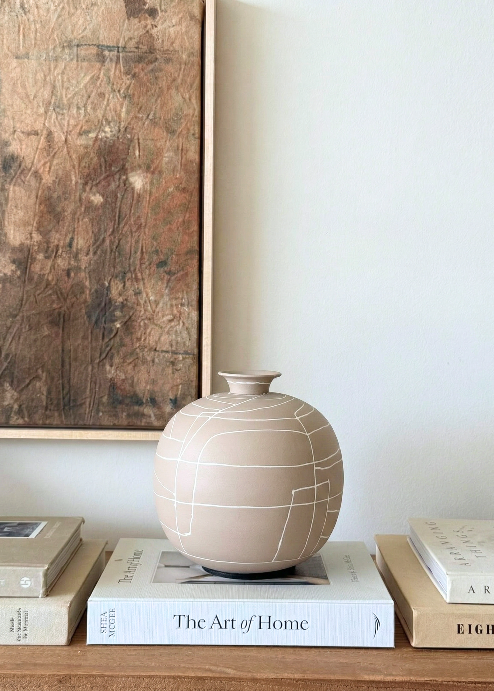 Dune Obsidian Vase - Beige (Small)