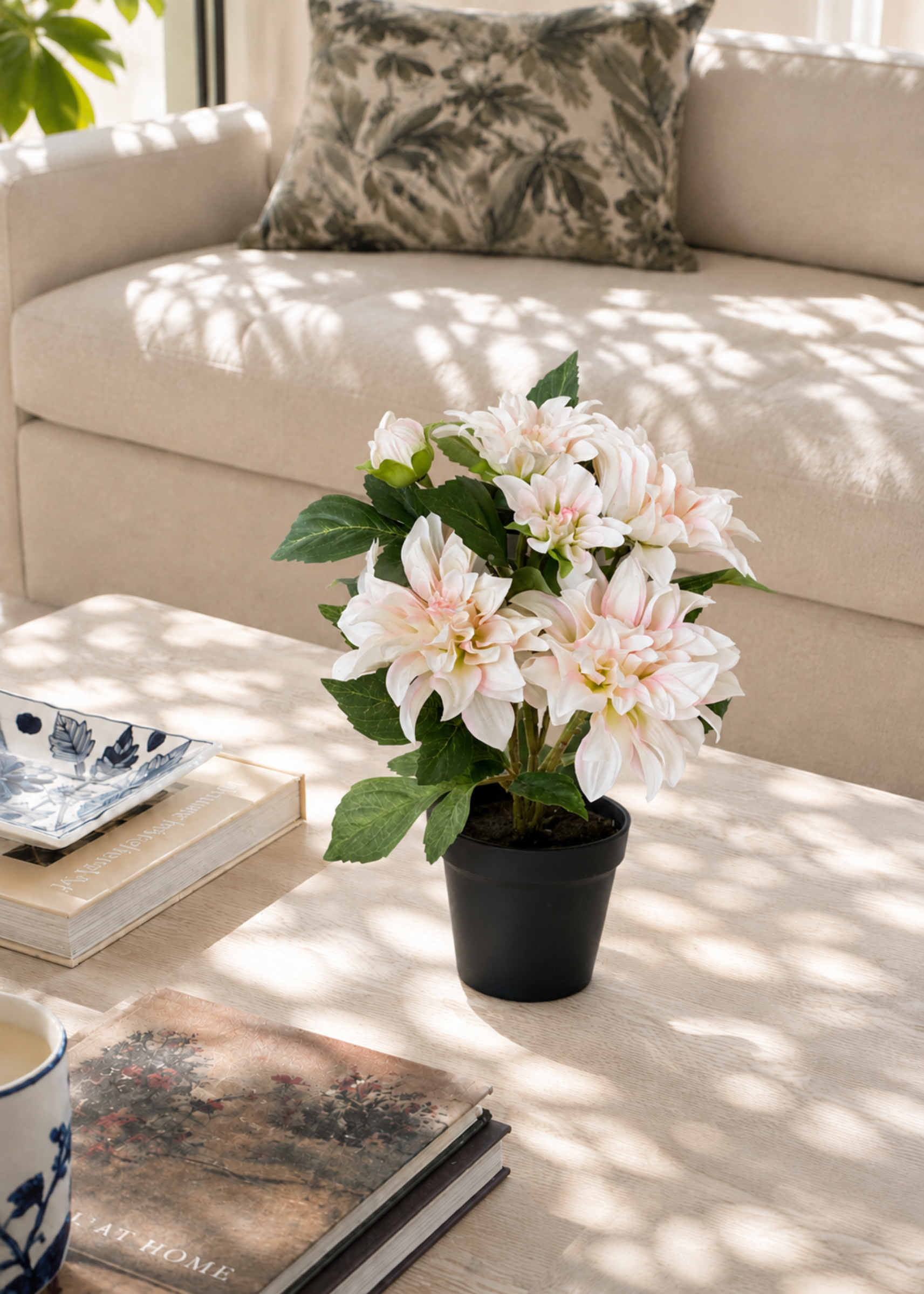 Artificial Dahlia Floral Plant - 1.3 Feet