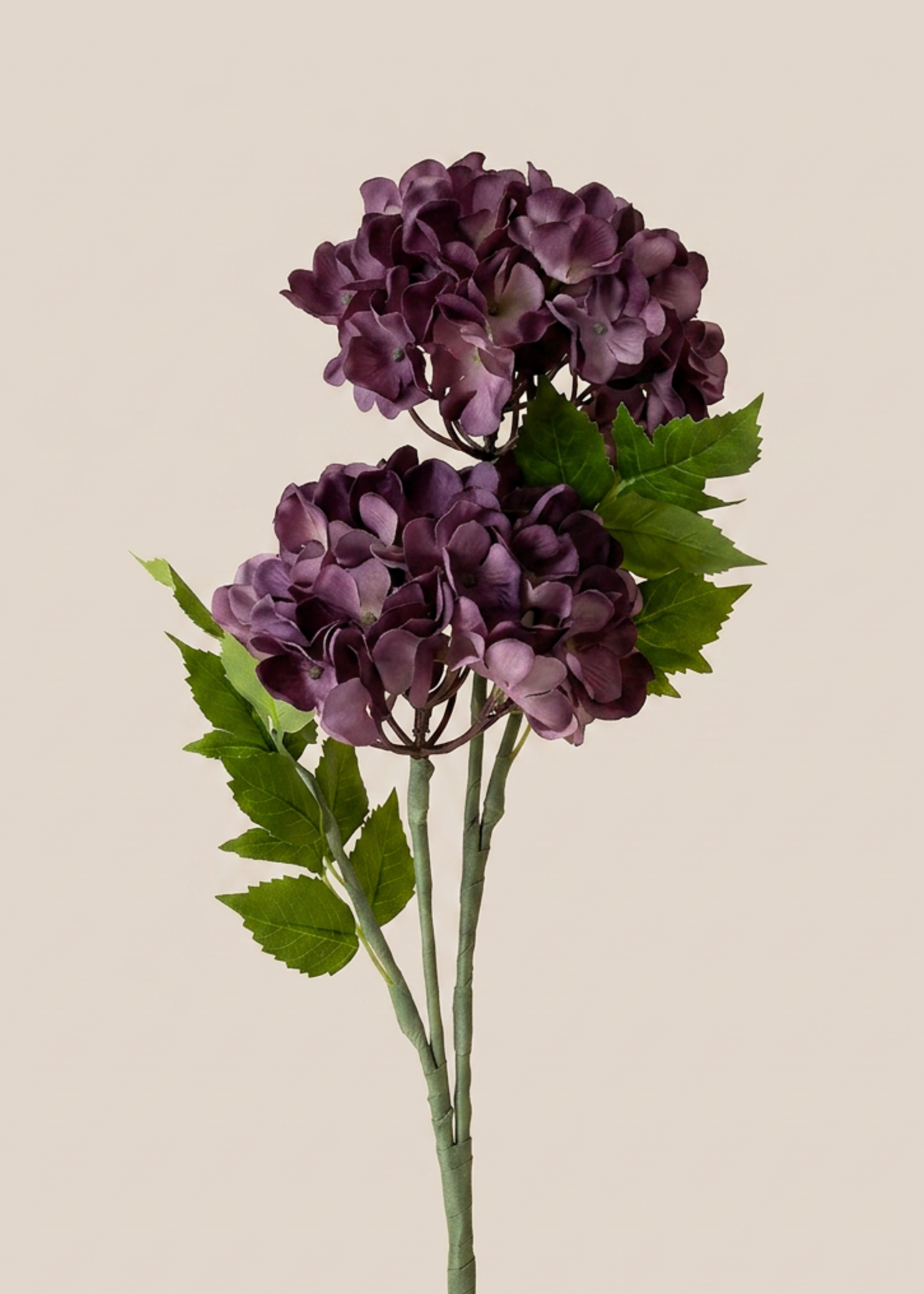 Artificial Mophead Flower Stem - Lavender Ombre (One Stem)