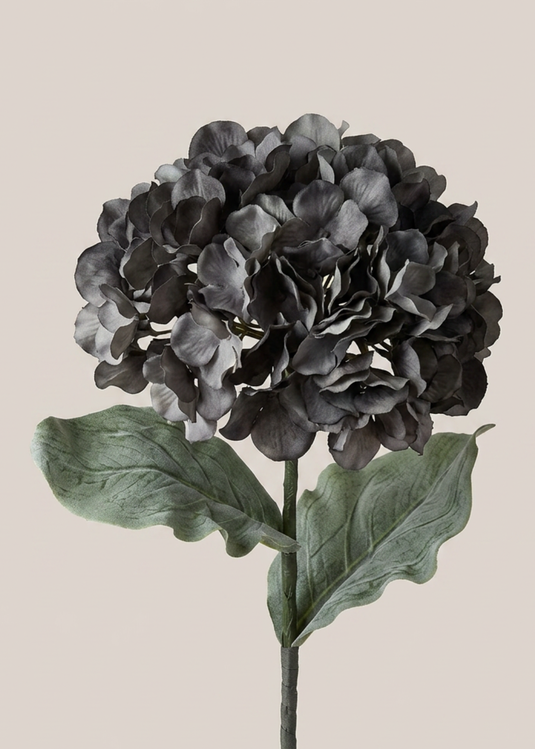 Artificial Hydrangea Flower Stem - Grey Ombre (One Stem)