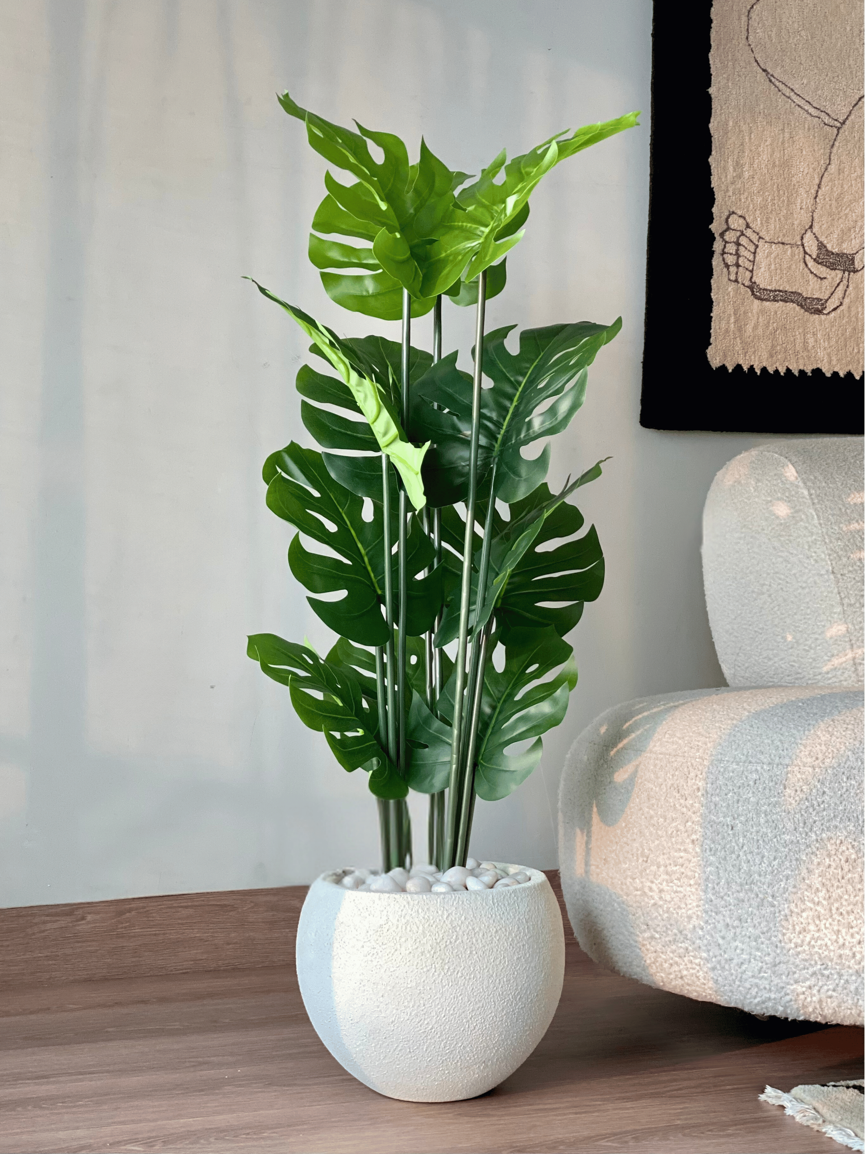 Artificial Lush Monstera Plant - 4 Feet
