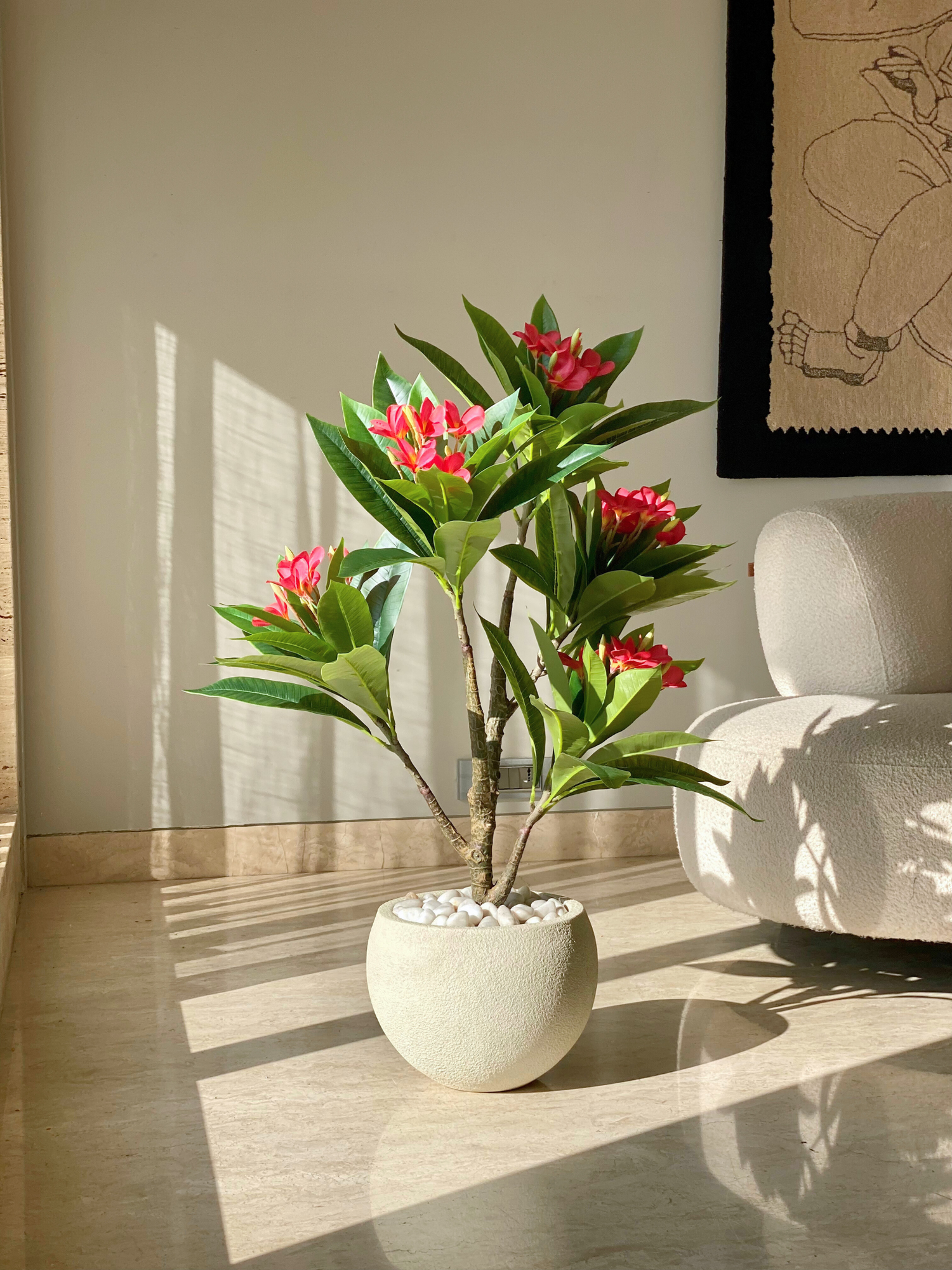 Artificial Frangipani Puce Plant  - 3 Feet