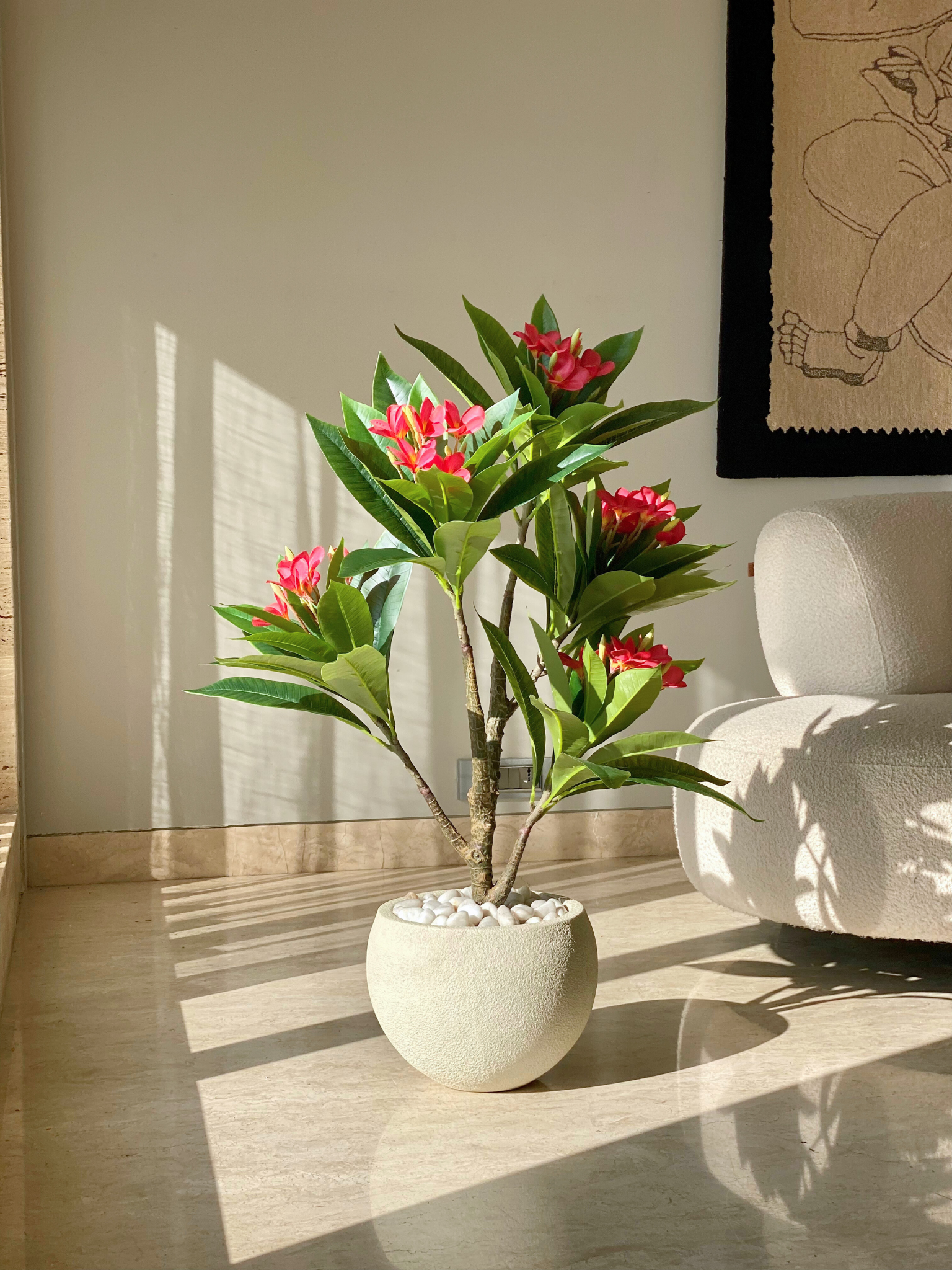 Artificial Frangipani Puce Plant - 3 Feet